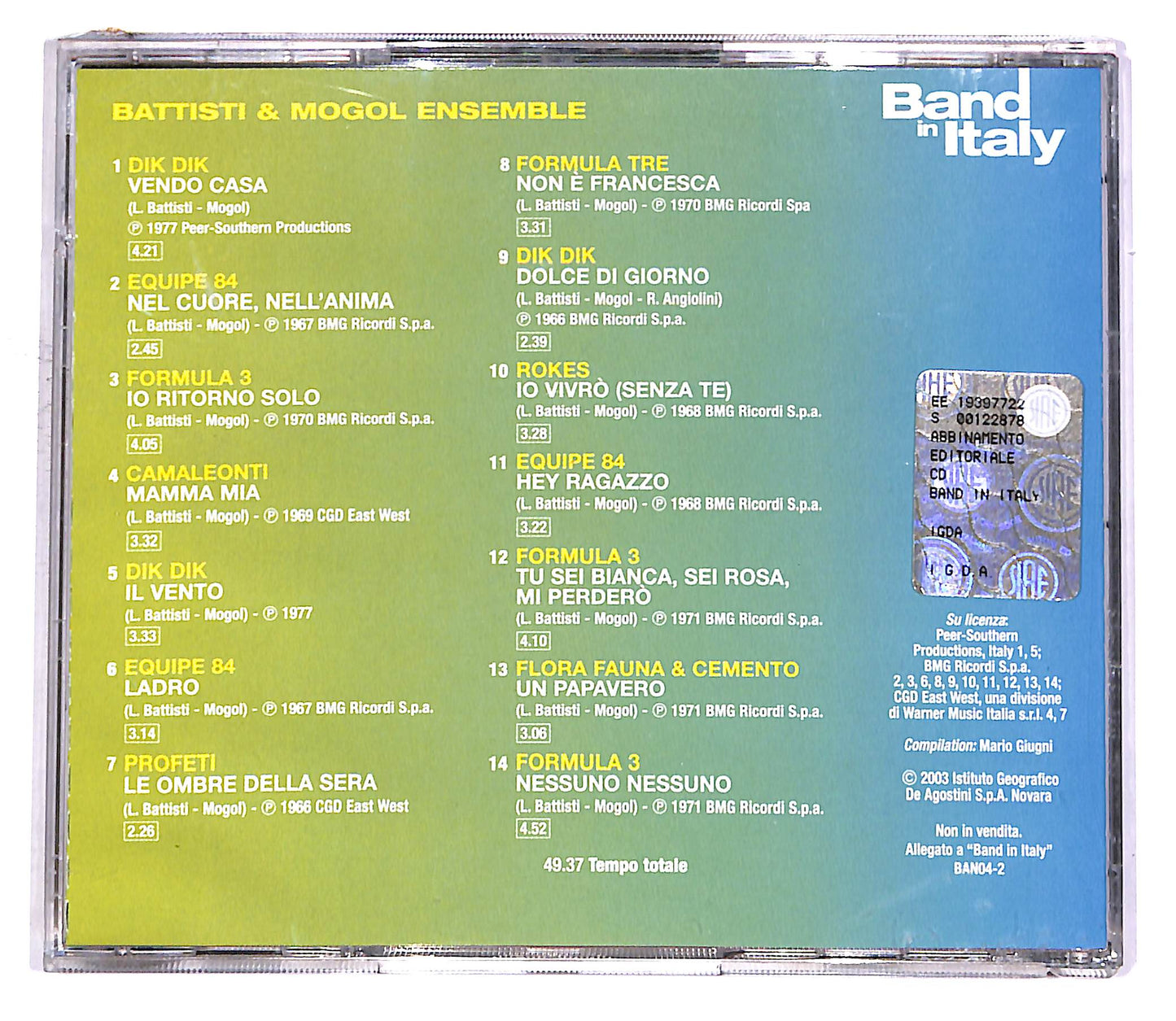 EBOND Various - Battisti & Mogol Ensemble EDITORIALE CD CD048562