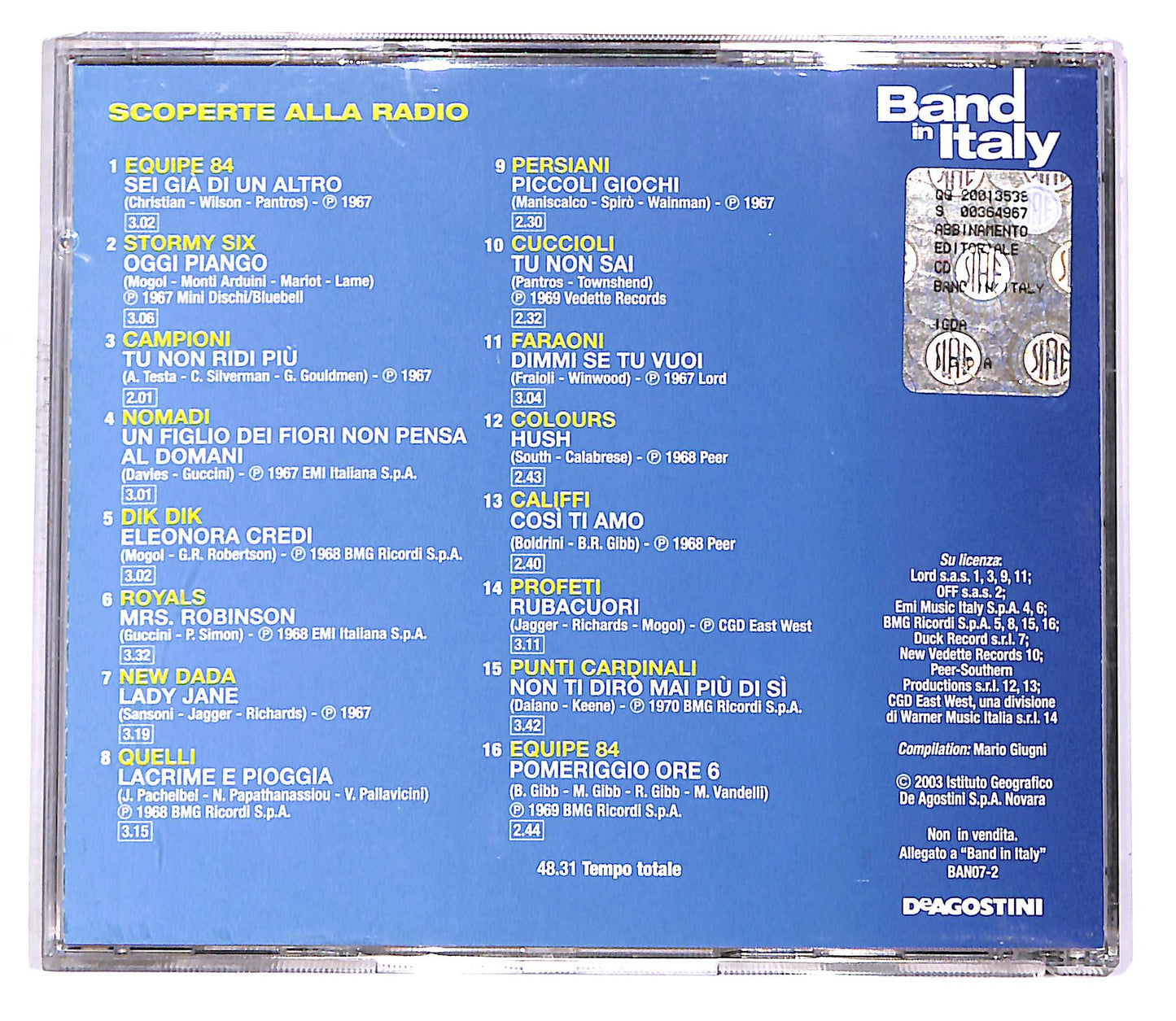 EBOND Band in Italy - Scoperte Alla Radio EDITORIALE CD CD048616