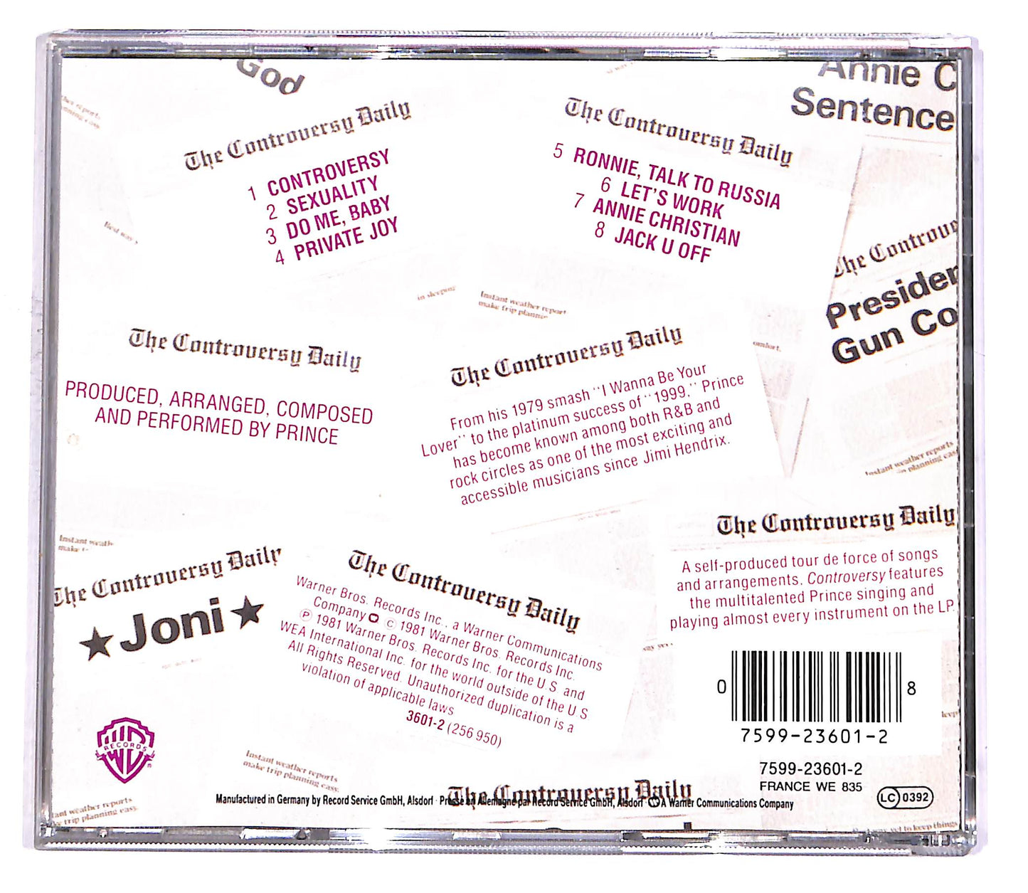 EBOND Prince - Controversy CD CD048631