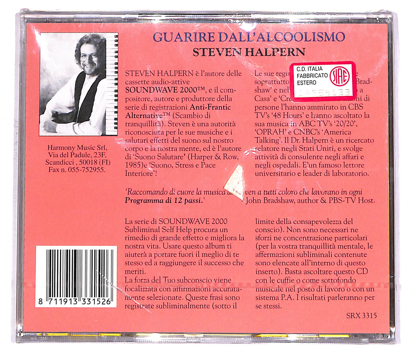 EBOND Guarire Dall'Alcoolismo - Steven Halpern CD CD048638