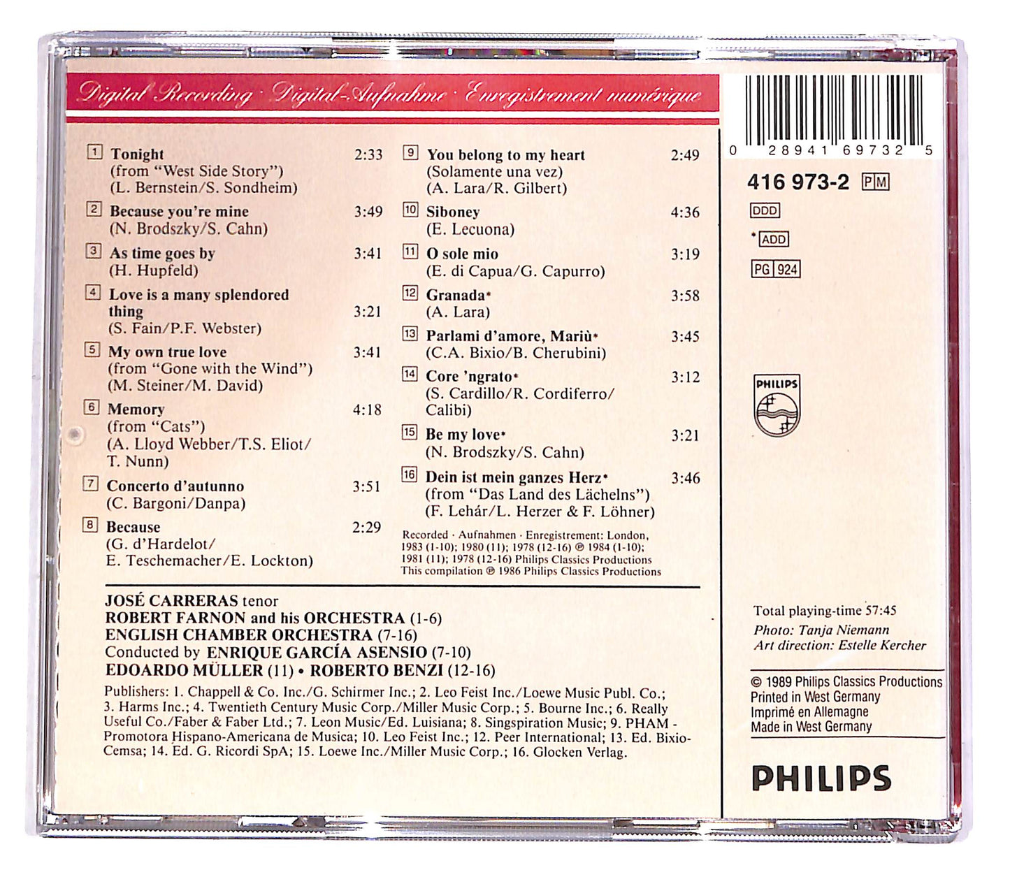 EBOND Jose Carreras - Sings 'Memory' From 'Cats' CD CD049041