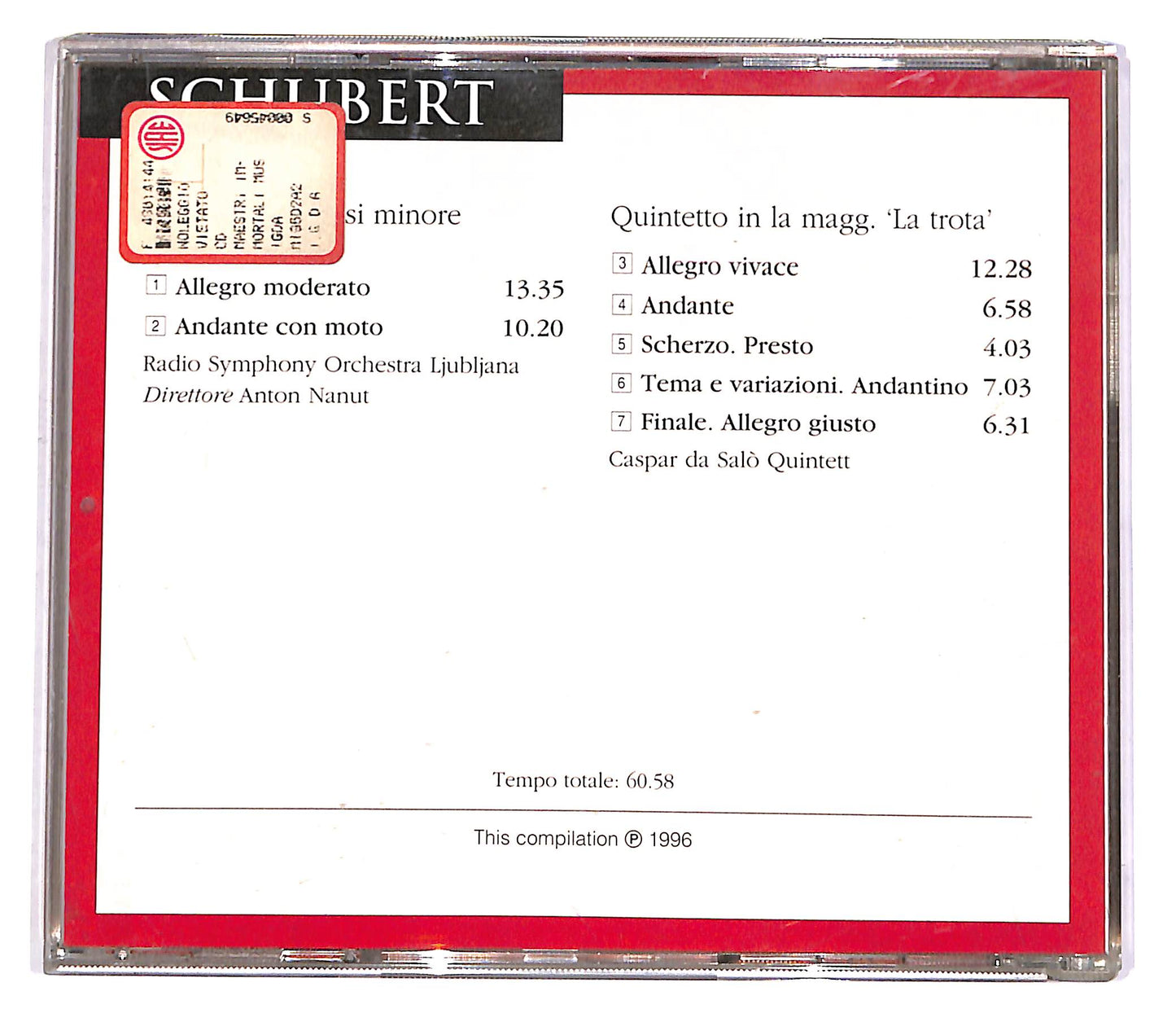 EBOND Schubert - Sinfonia N.8 In Si Min. 'Incompiuta' EDITORIALE CD CD049045