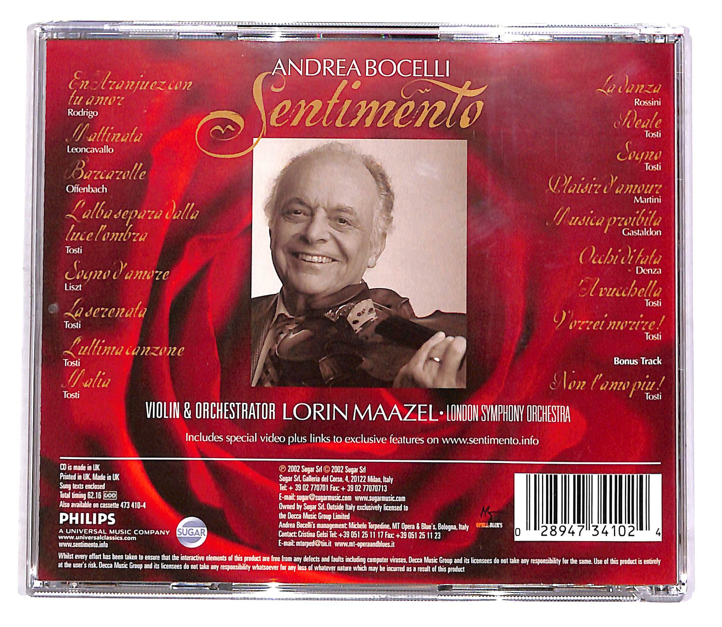 EBOND Andrea Bocelli - Sentimento CD CD049061