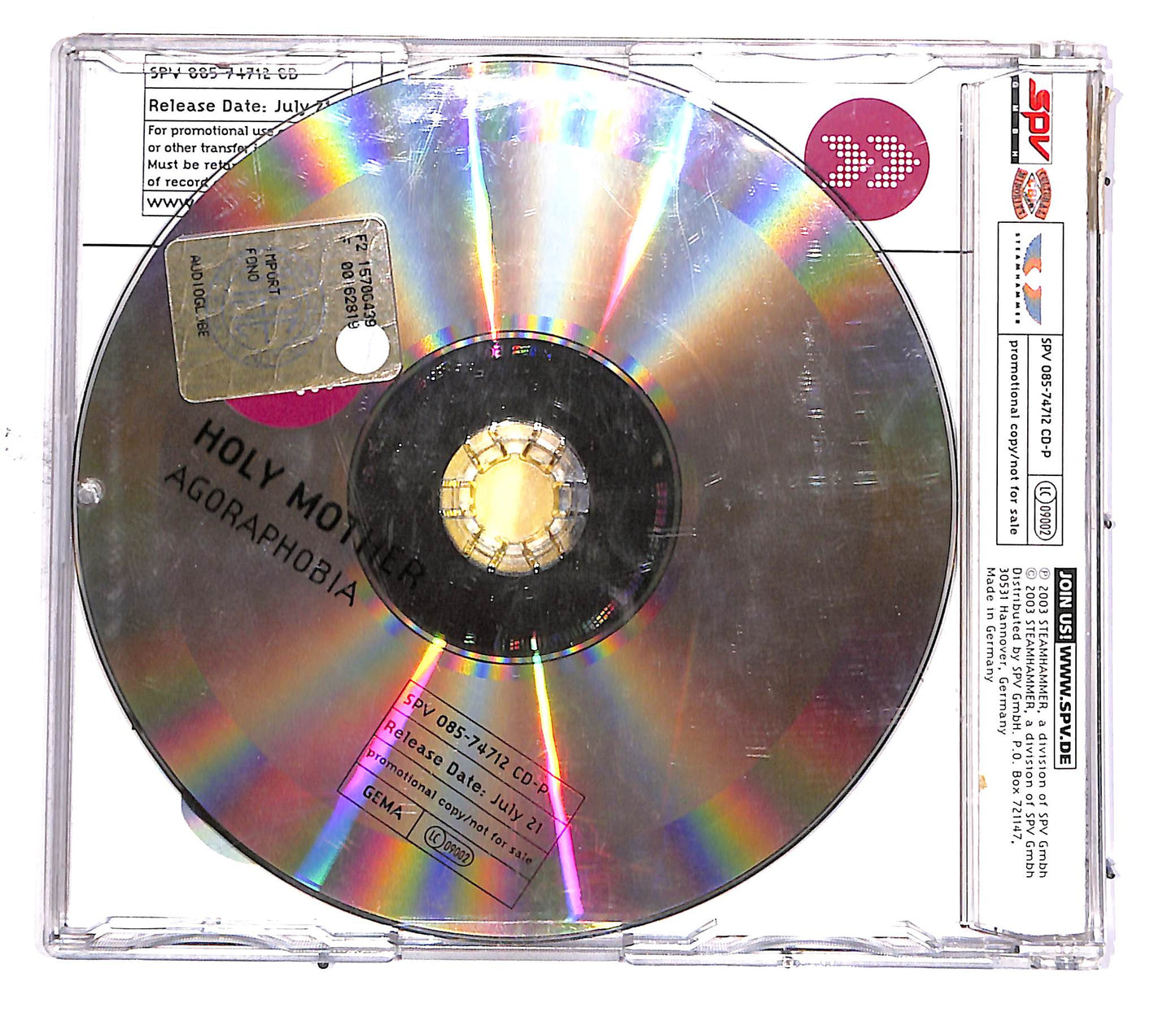 EBOND Holy Mother - Agoraphobia PROMO CD CD049538