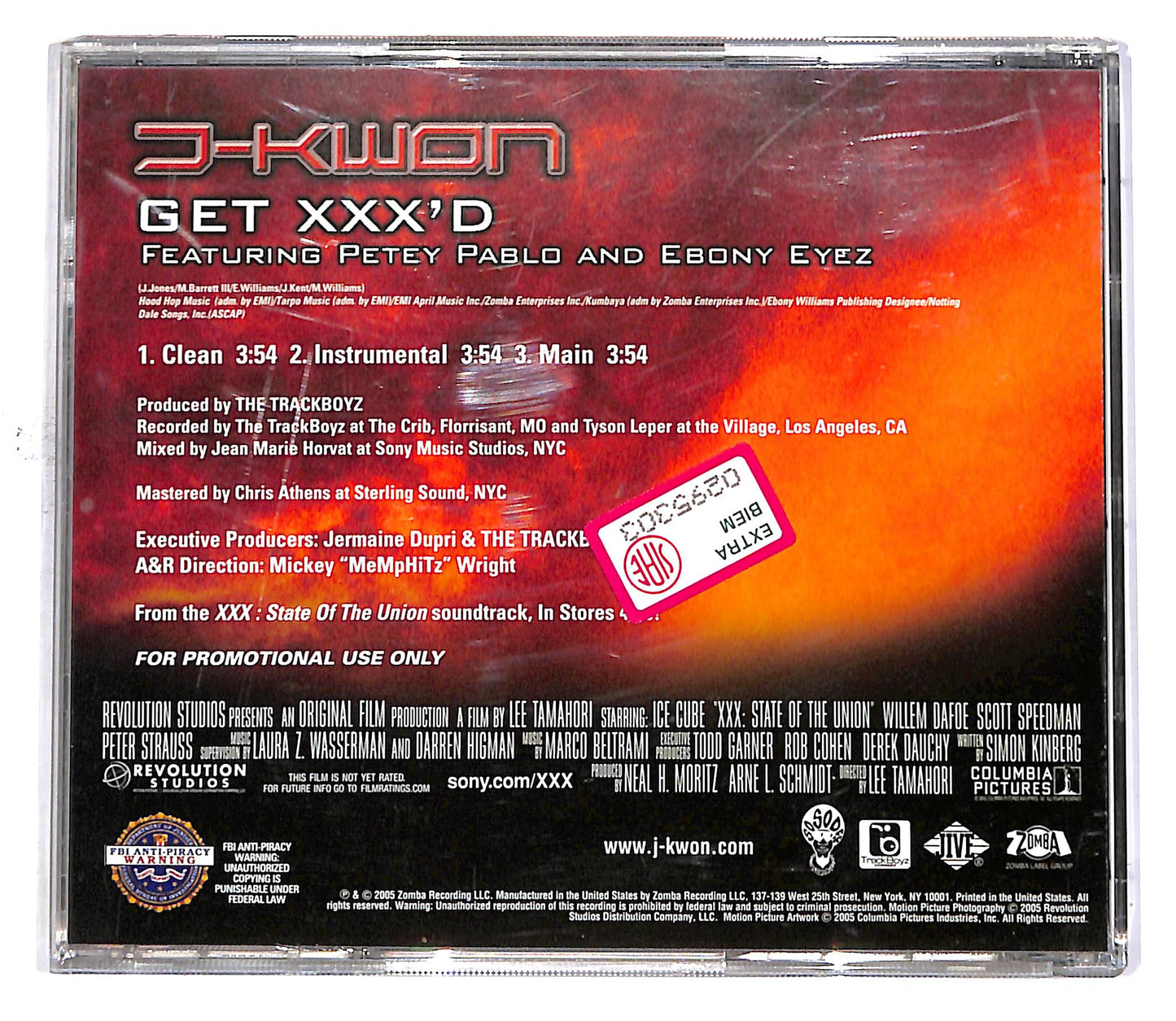 EBOND J-Kwon Featuring Petey Pablo And Ebony Eyez - Get XXX'd PROMO CD CD049633