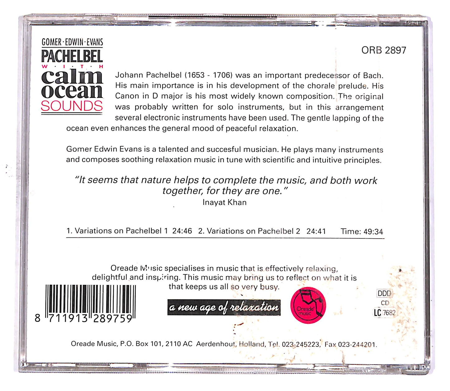 EBOND Gomer Edwin Evans - Pachelbel With Calm Ocean Sounds CD CD049729