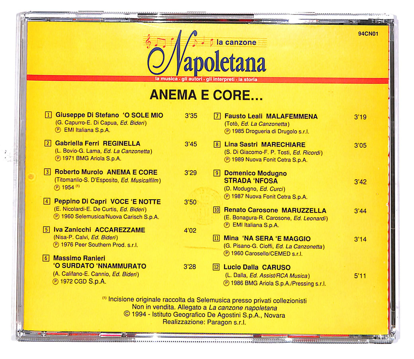 EBOND Various - Anema E Core... EDITORIALE CD CD049804