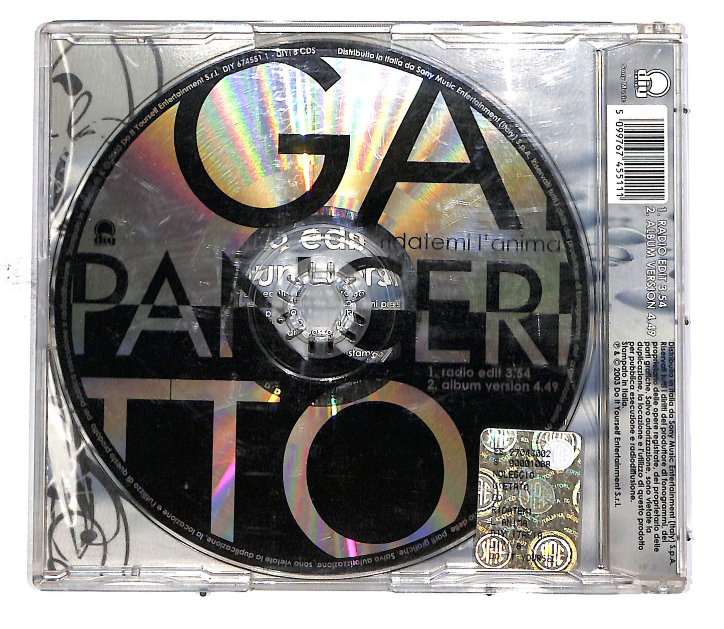 EBOND Gatto Panceri - Ridatemi L'Anima CD CD049907