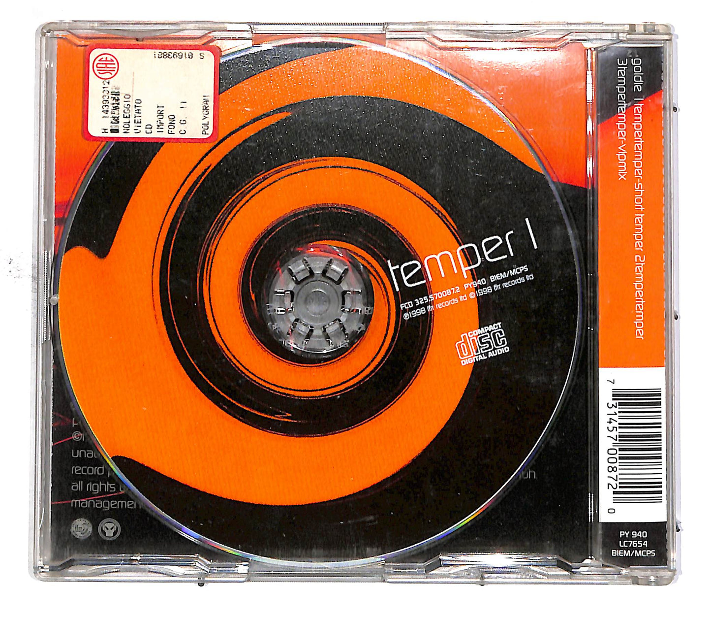 EBOND Goldie - Temper Temper CD CD049910