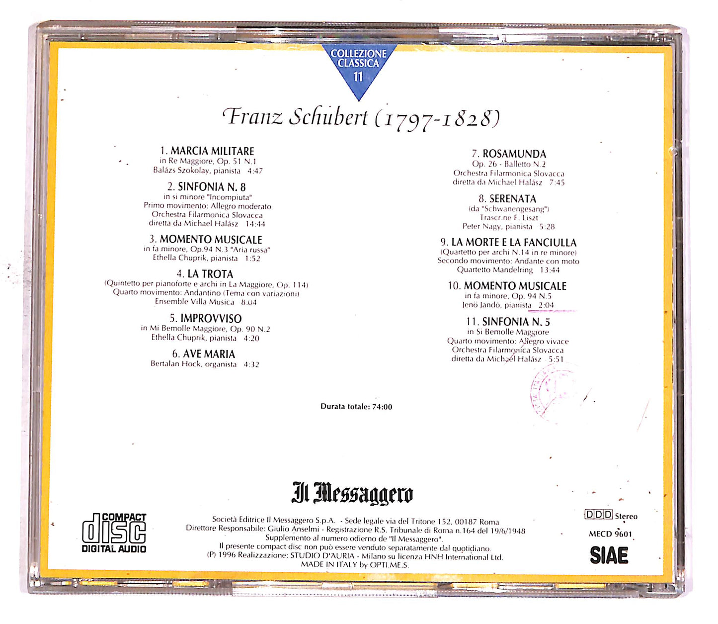 EBOND Various - Schubert Vol.11 PROMO CD CD050110