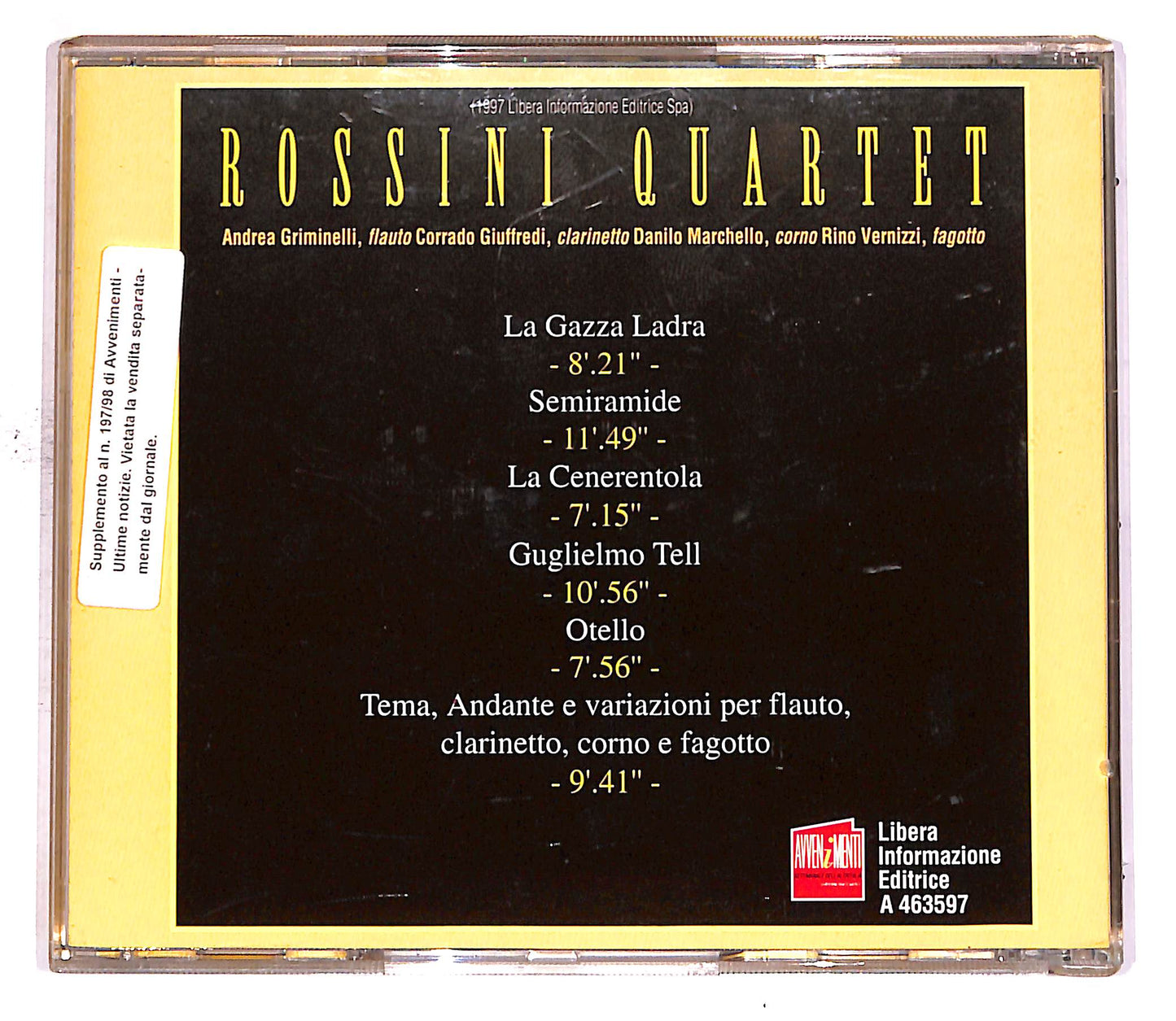 EBOND Rossini Quartet - Le Piu Belle Arie Rossiniane EDITORIALE CD CD050113
