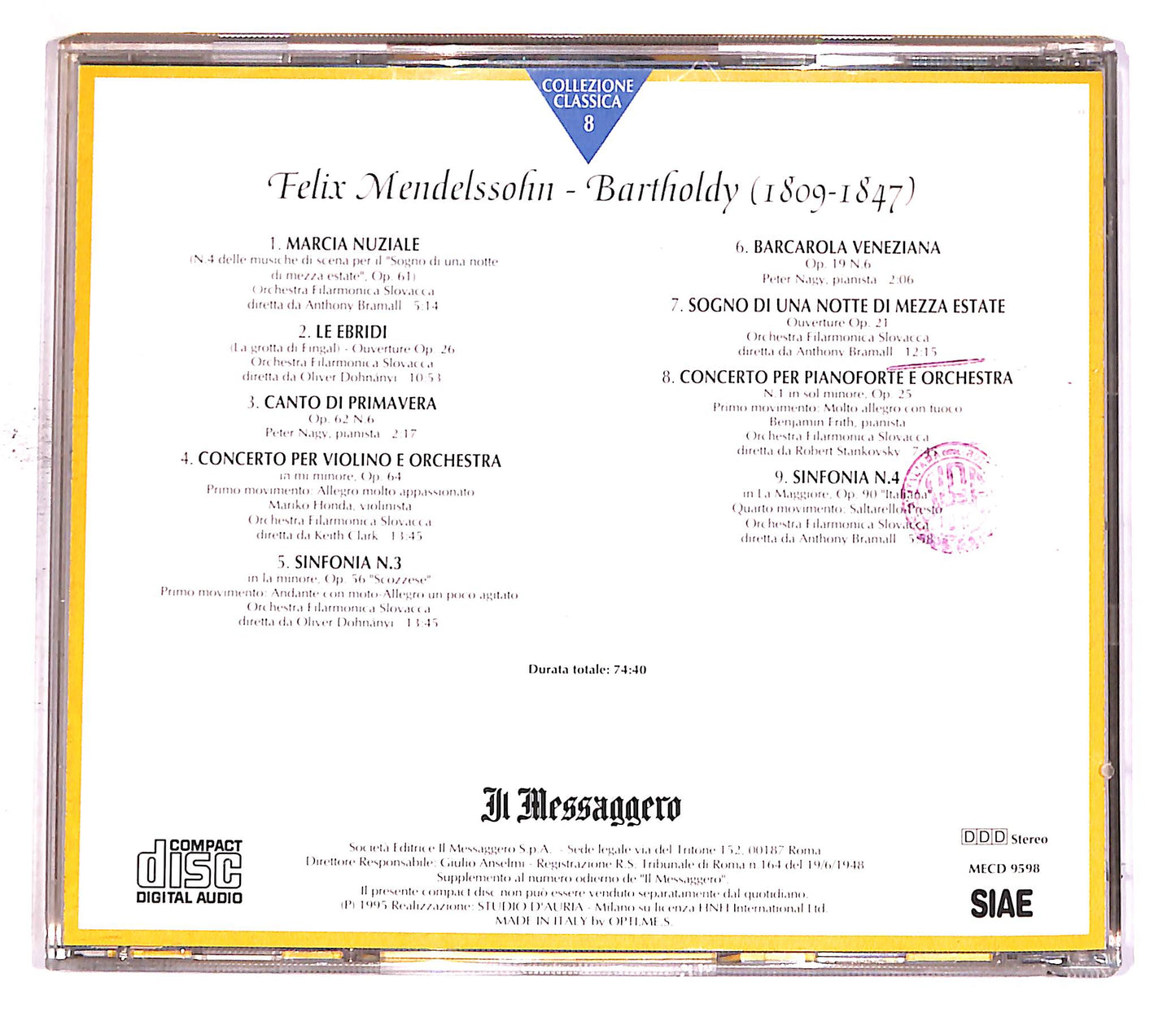 EBOND Various - Mendelssohn Vol. 8 PROMO CD CD050121