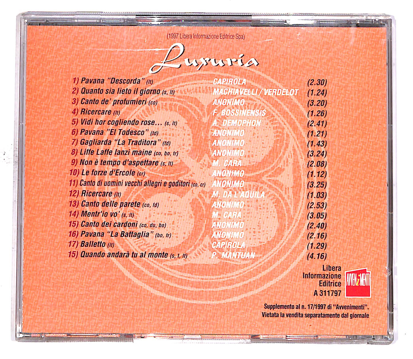 EBOND Florilegium Musicae, Armonia Antiqua - Luxuria EDITORIALE CD CD050132