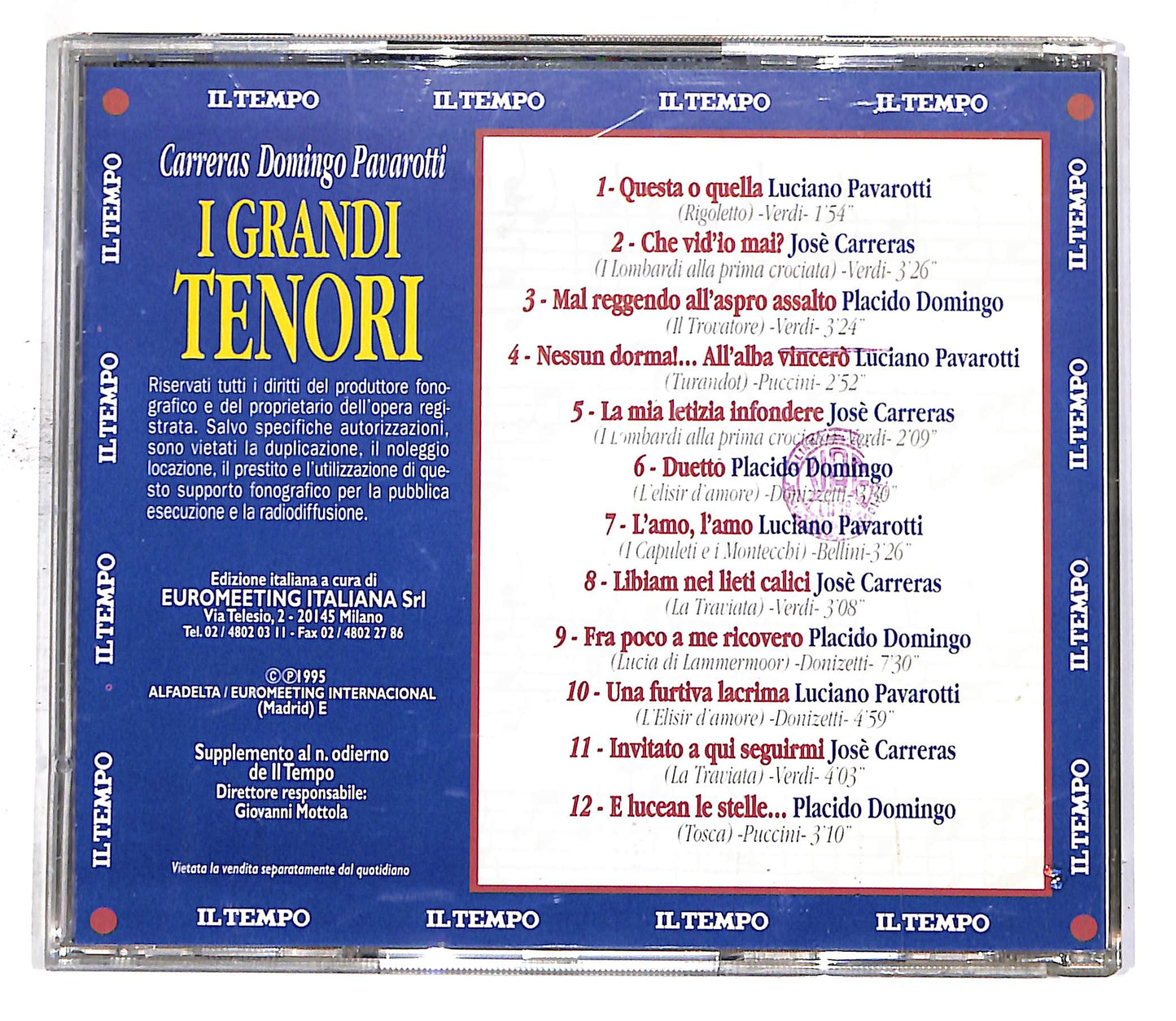 EBOND I Grandi Tenori - Carreras Domingo Pavarotti EDITORIALE CD CD050164