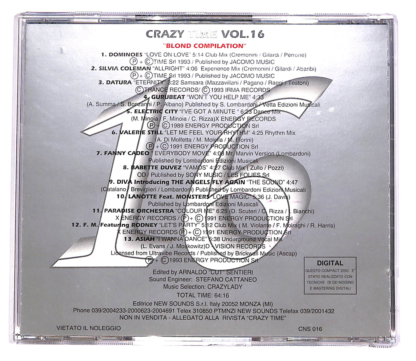 EBOND Various - Crazy Time Vol. 16 'Blond Compilation' EDITORIALE CD CD050231