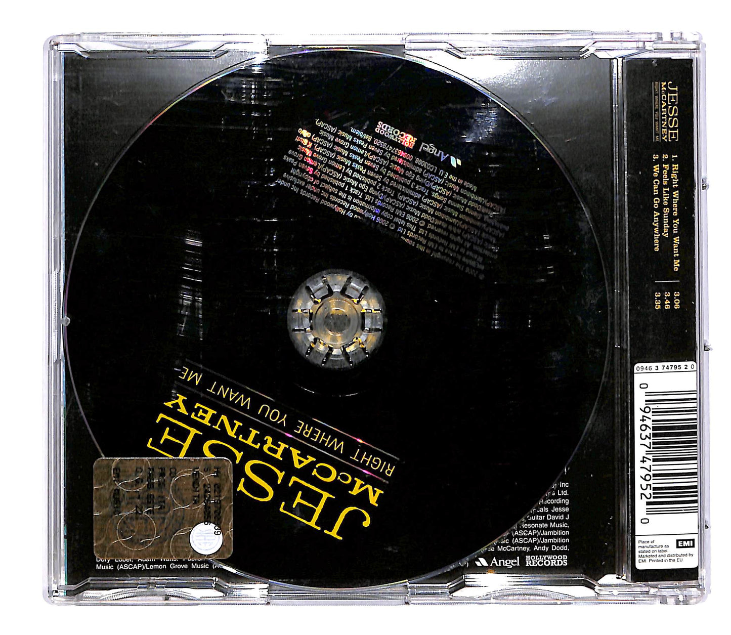 EBOND Jesse McCartney - Right Where You Want Me CD CD050955