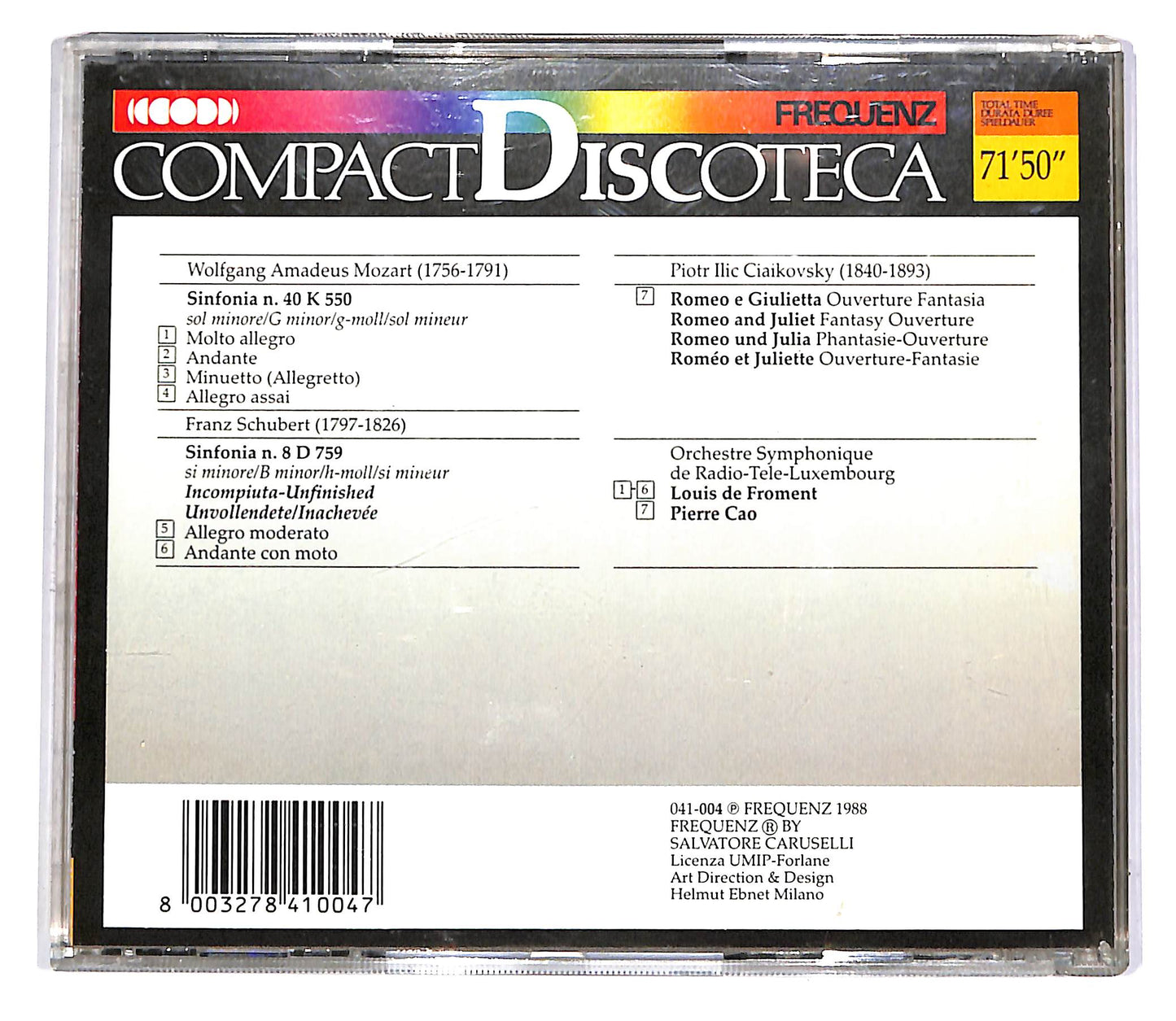 EBOND Mozart, Schubert, Ciaikovsky - Sinfonia N.40 K.550, Sinf. N.8 CD CD051225