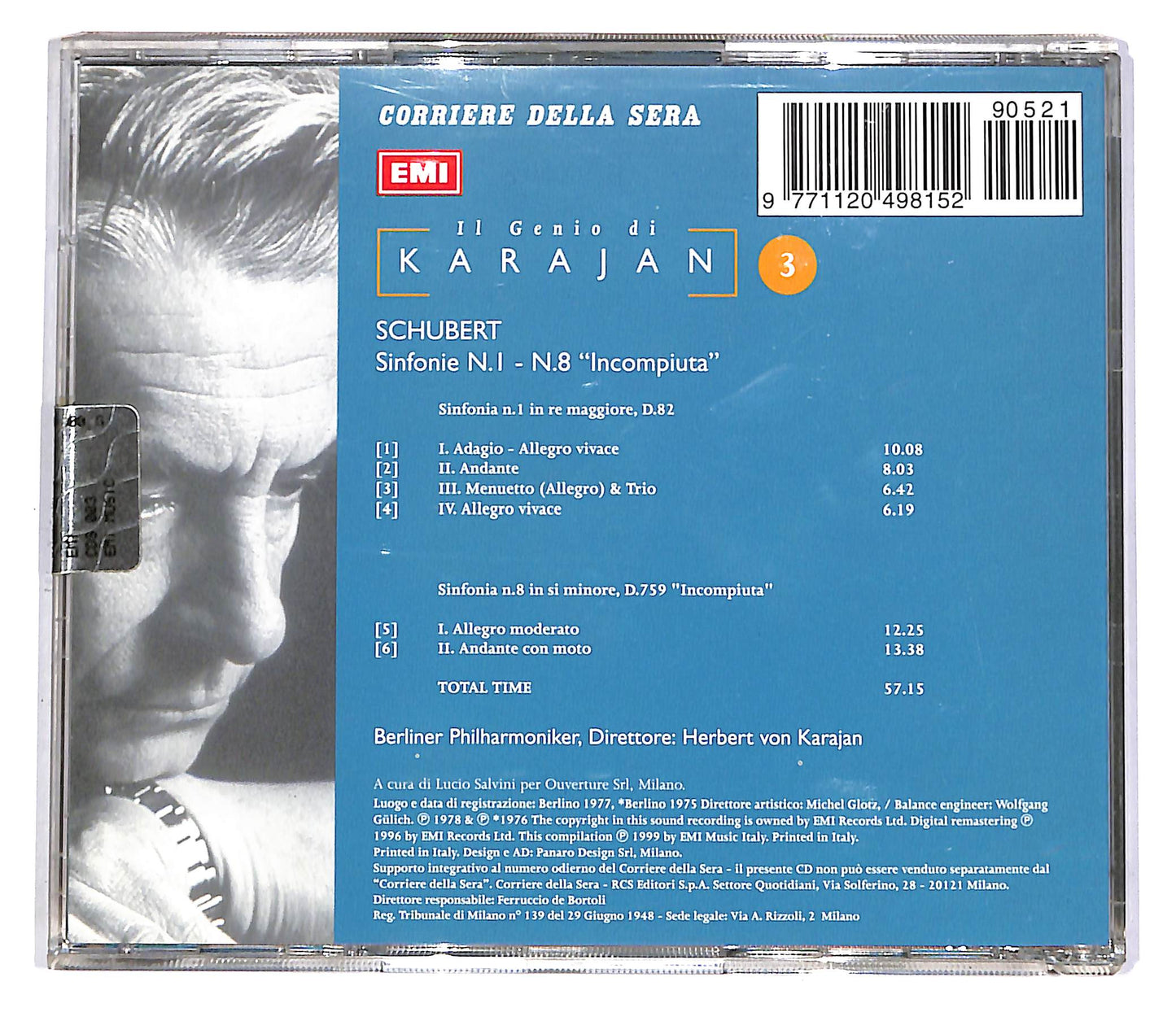 EBOND Il Genio Di Karajan 3 - Sinfonie N.1 - N.8 Incompiuta EDITORIA CD CD051231