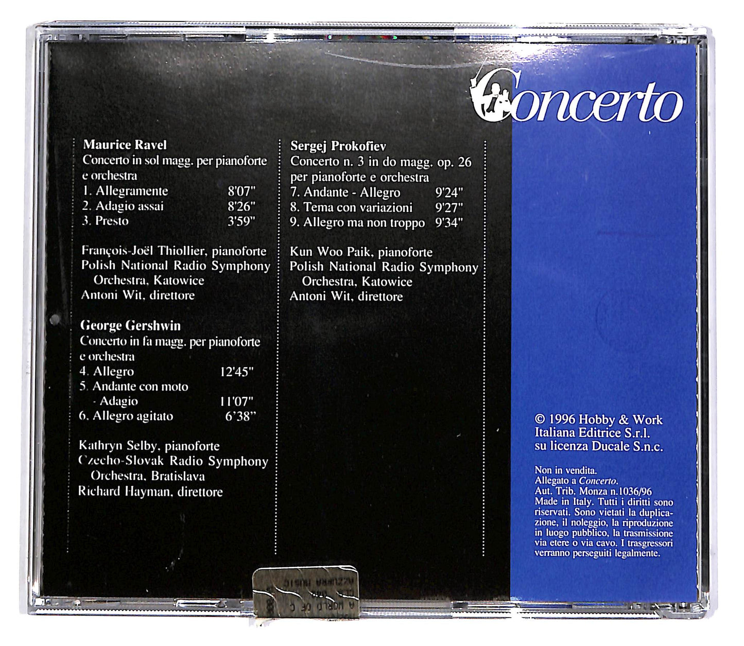 EBOND Ravel, Gershwin, Prokofiev EDITORIALE CD CD051259