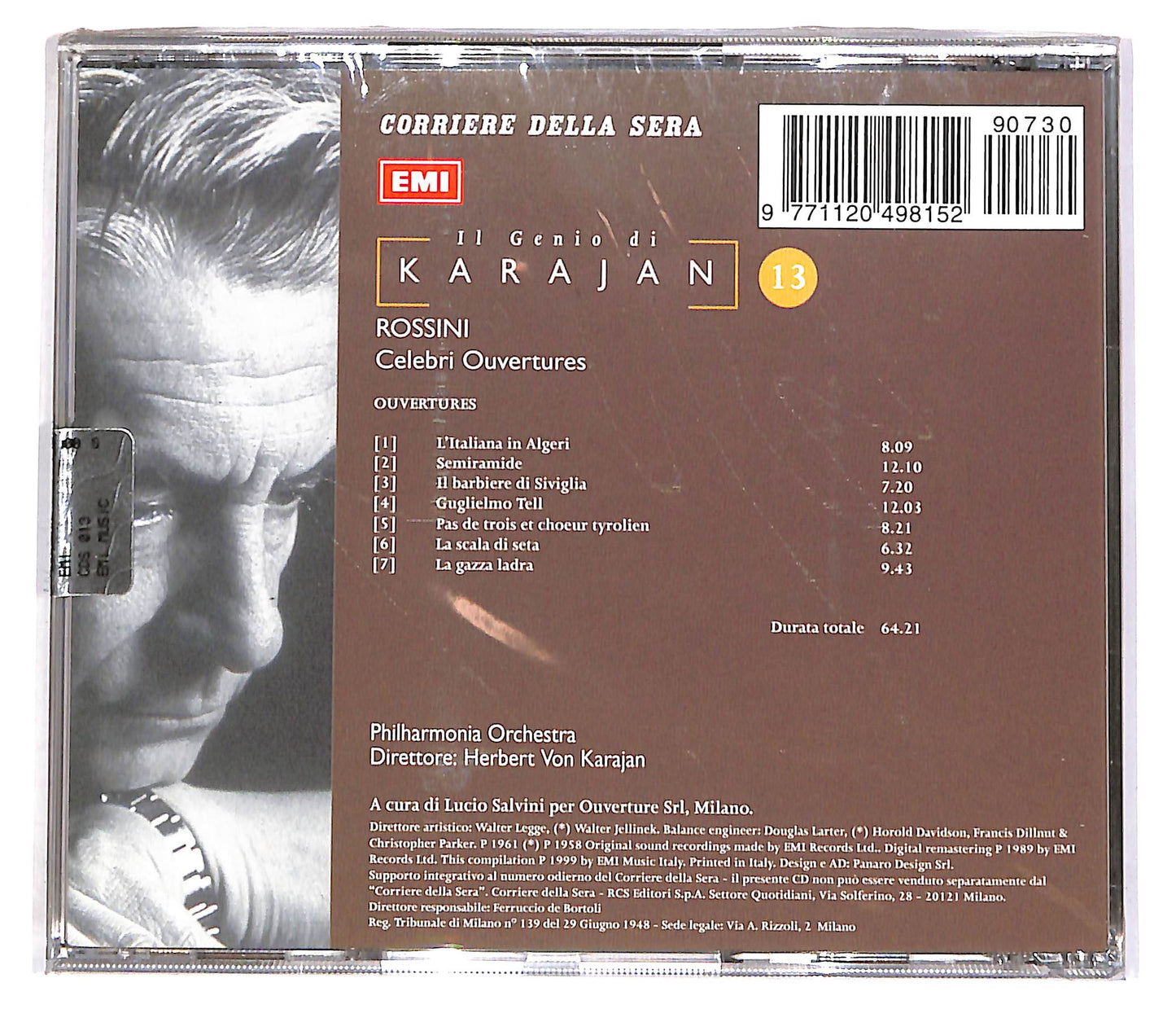 EBOND Il Genio Di Karajan 13 - Rossini: Celebri Ouvertures EDITORIA CD CD051322