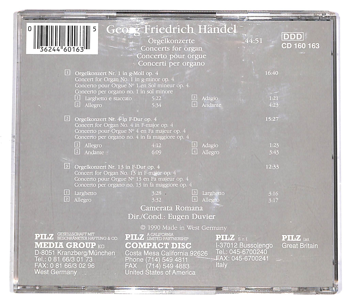 EBOND Georg Friedrich Handel - Orgelkonzerte CD CD051431