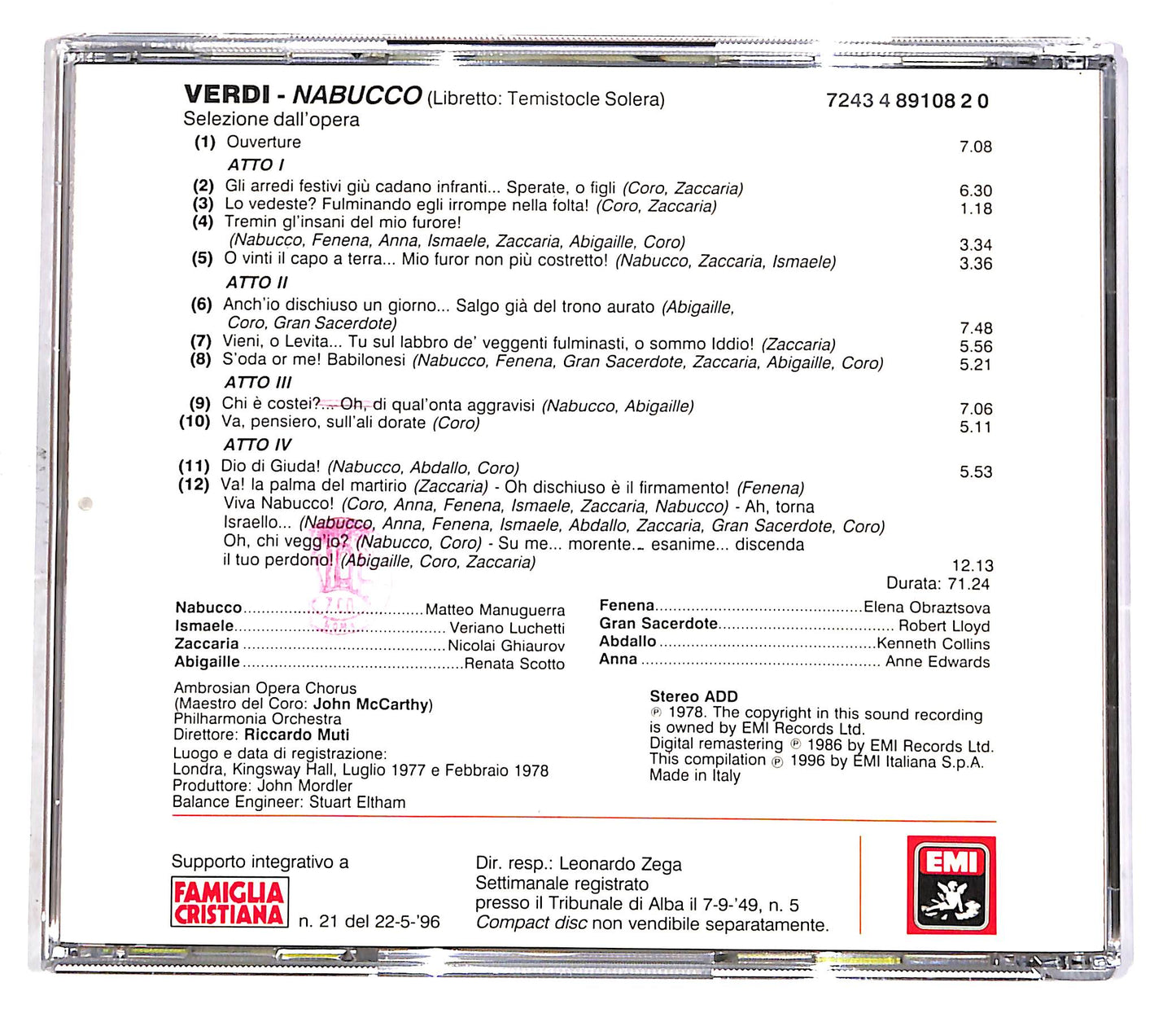 EBOND Verdi - Nabucco - Le Pagine Piu Belle EDITORIALE CD CD051434