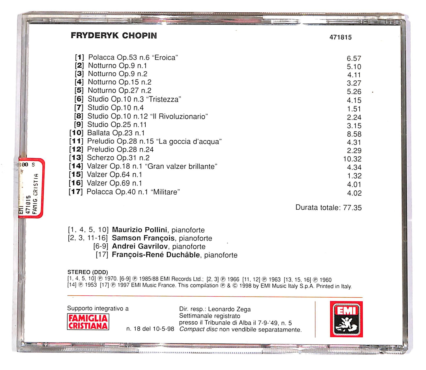 EBOND I Grandi Compositori - Fryderyk Chopin EDITORIALE CD CD051436