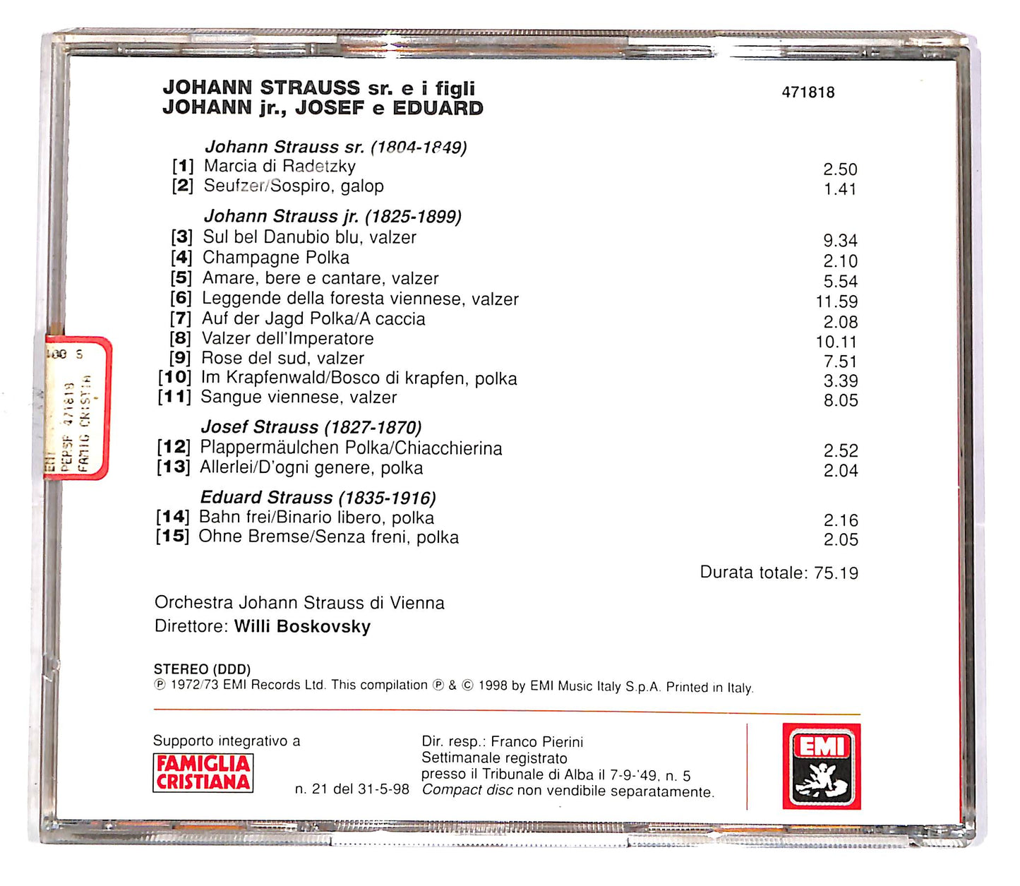 EBOND I Grandi Compositori - Johann Strauss Sr. e i figli EDITORIALE CD CD051450