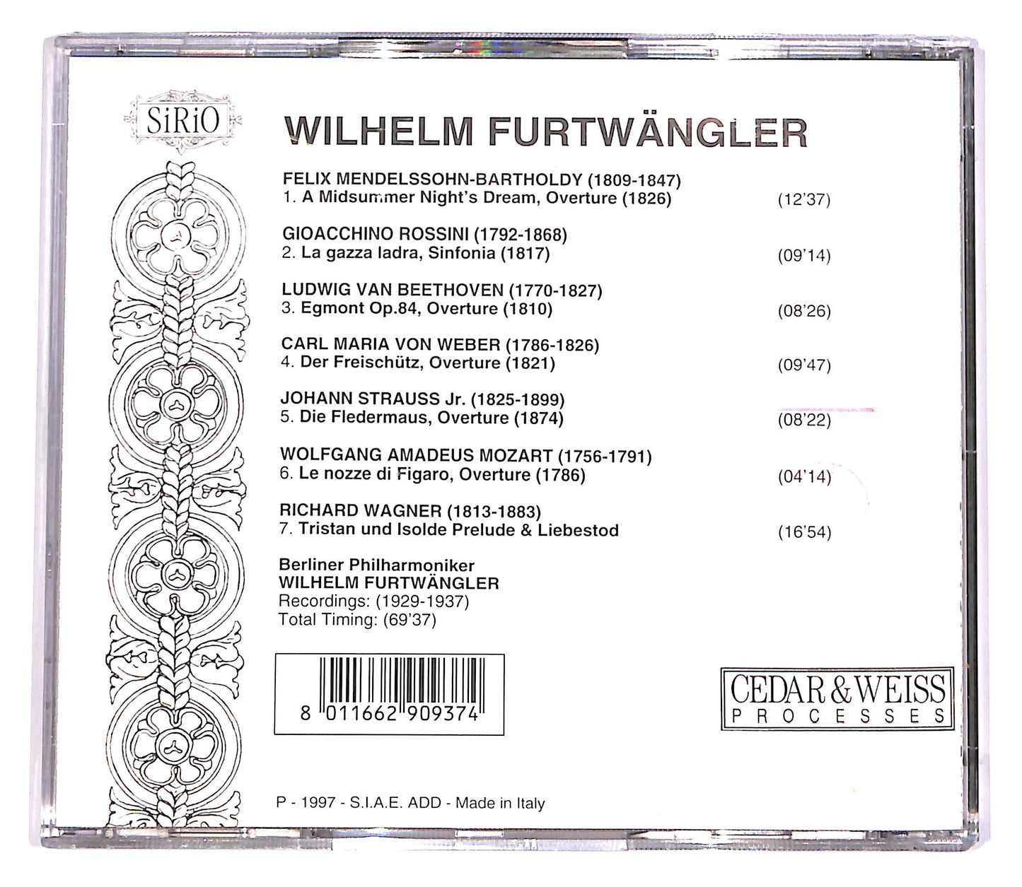 EBOND Furtwangler - Mozart, Rossini, Beethoven, Wagner CD CD051507