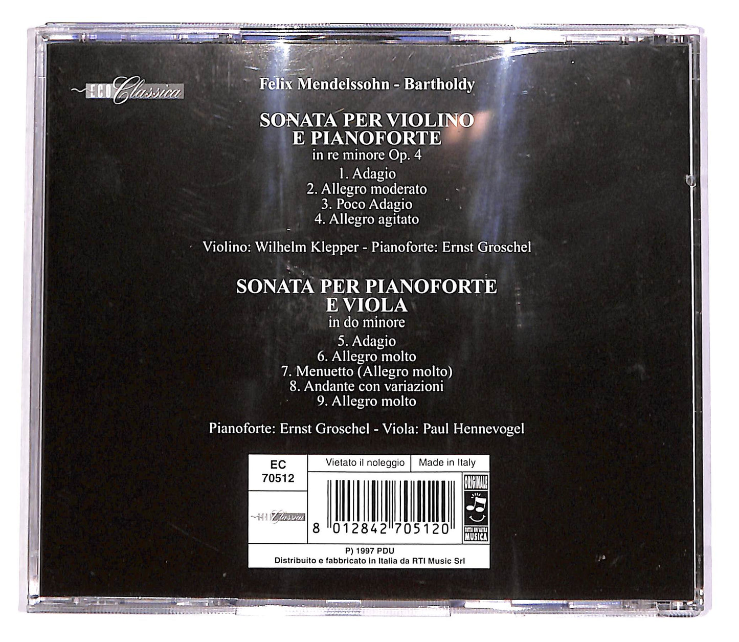 EBOND Mendelssohn-Bartholdy - Sonata Per Violino E Pianoforte CD CD051510