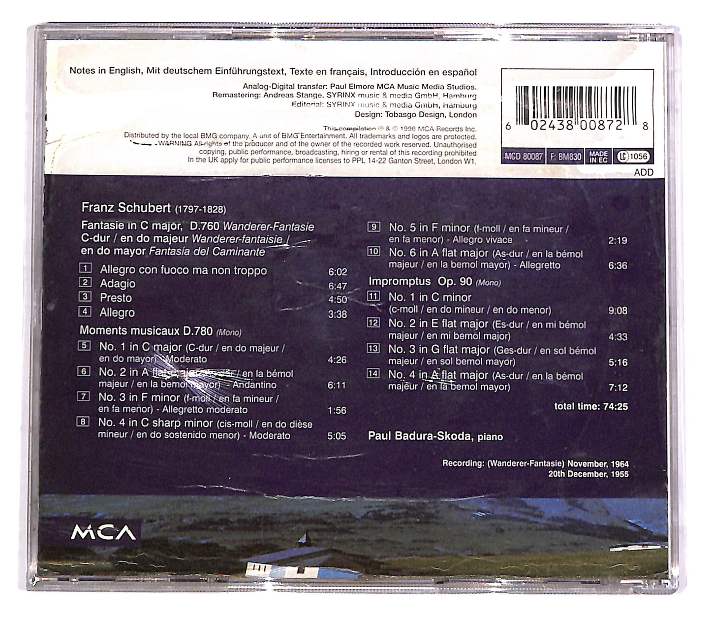 EBOND Schubert - Wanderer Fantasy - Impromptus Op.90 / Badura-Skoda CD CD051511