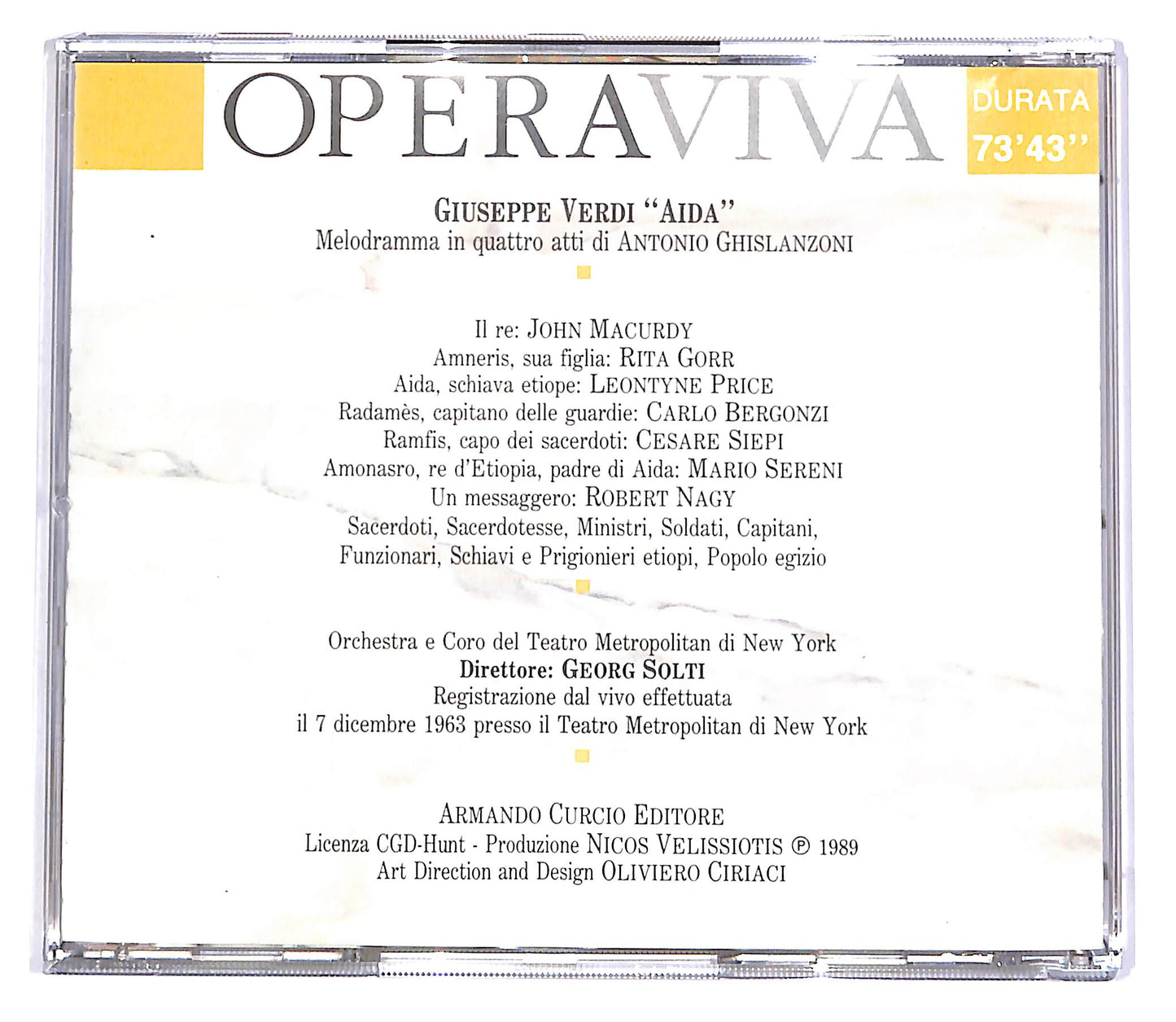 EBOND Verdi - Aida - Price, Bergonzi, Gorr, Siepi EDITORIALE CD CD051540