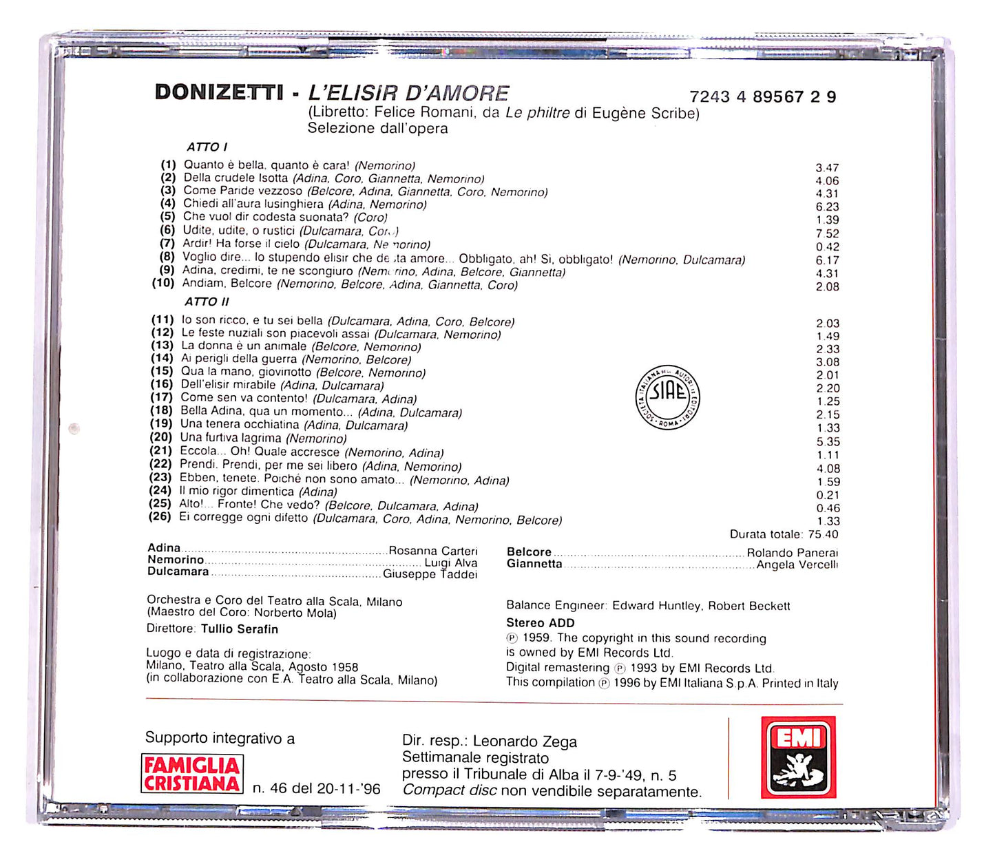 EBOND Donizetti - L'Elisir D'Amore - Le Pagine Piu Belle EDITORIALE CD CD051604