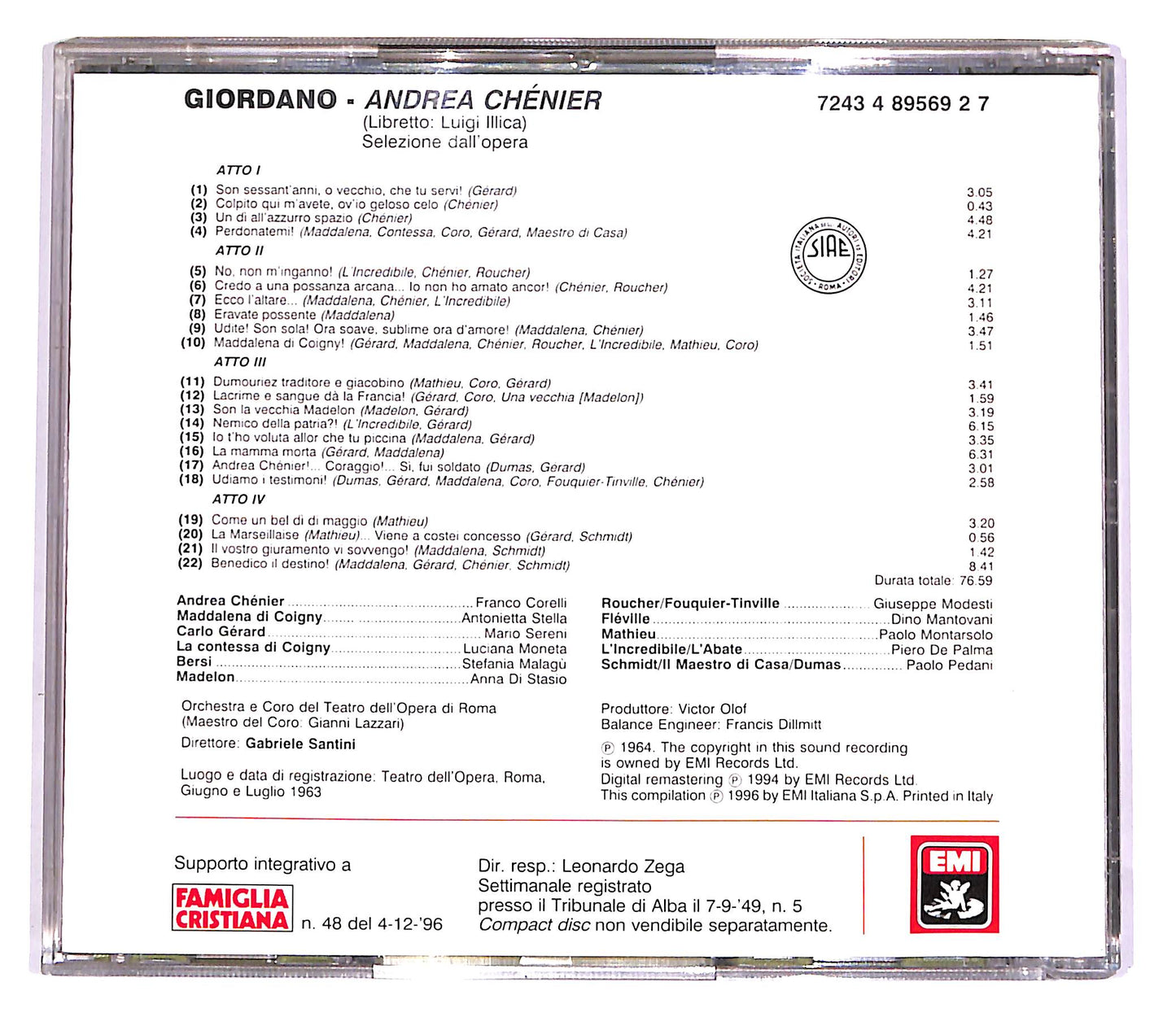 EBOND Giordano - Andrea Chenier - Le Pagine Piu Belle EDITORIALE CD CD051606