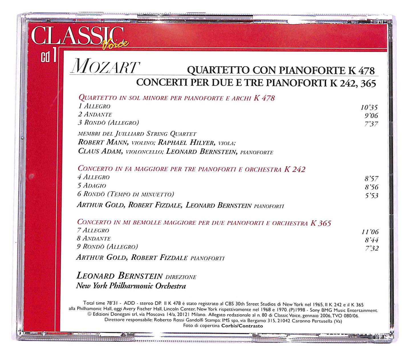 EBOND Mozart - Quartetto K 478, Concerti K 242, 365 EDITORIALE CD CD051703