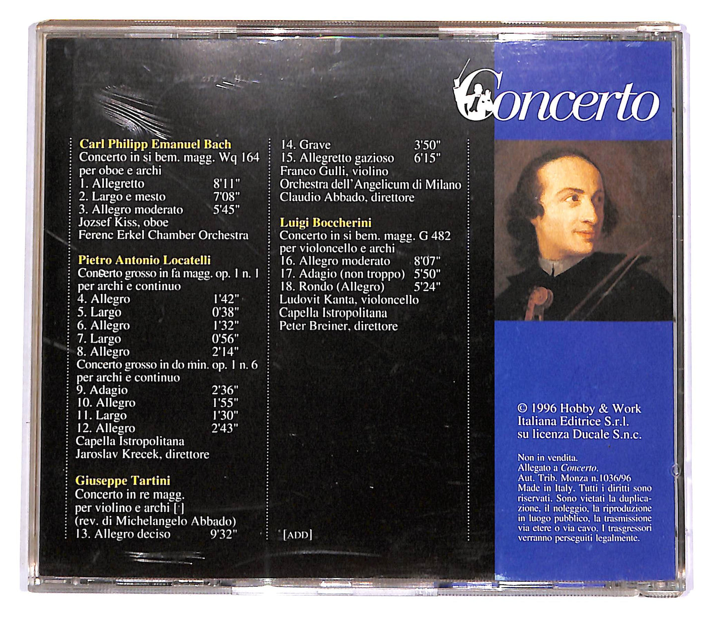 EBOND C.P.E. Bach, Locatelli, Tartini, Boccherini EDITORIALE CD CD051713