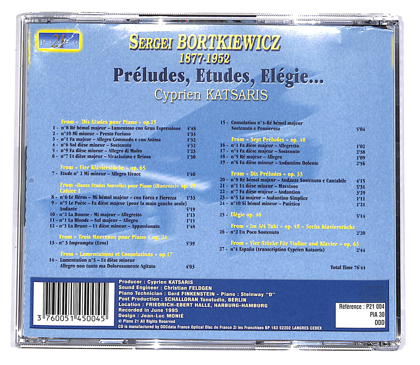 EBOND Sergei Bortkiewicz - Preludes, Etudes, Elegie Cyprien Katsaris CD CD051738