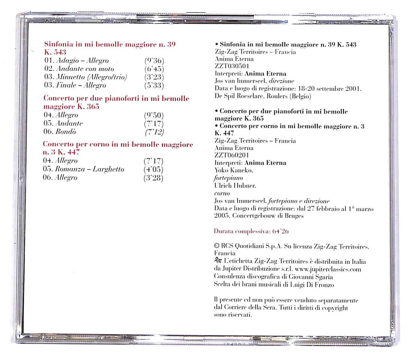 EBOND Wolfgang Amadeus Mozart EDITORIALE CD CD051740