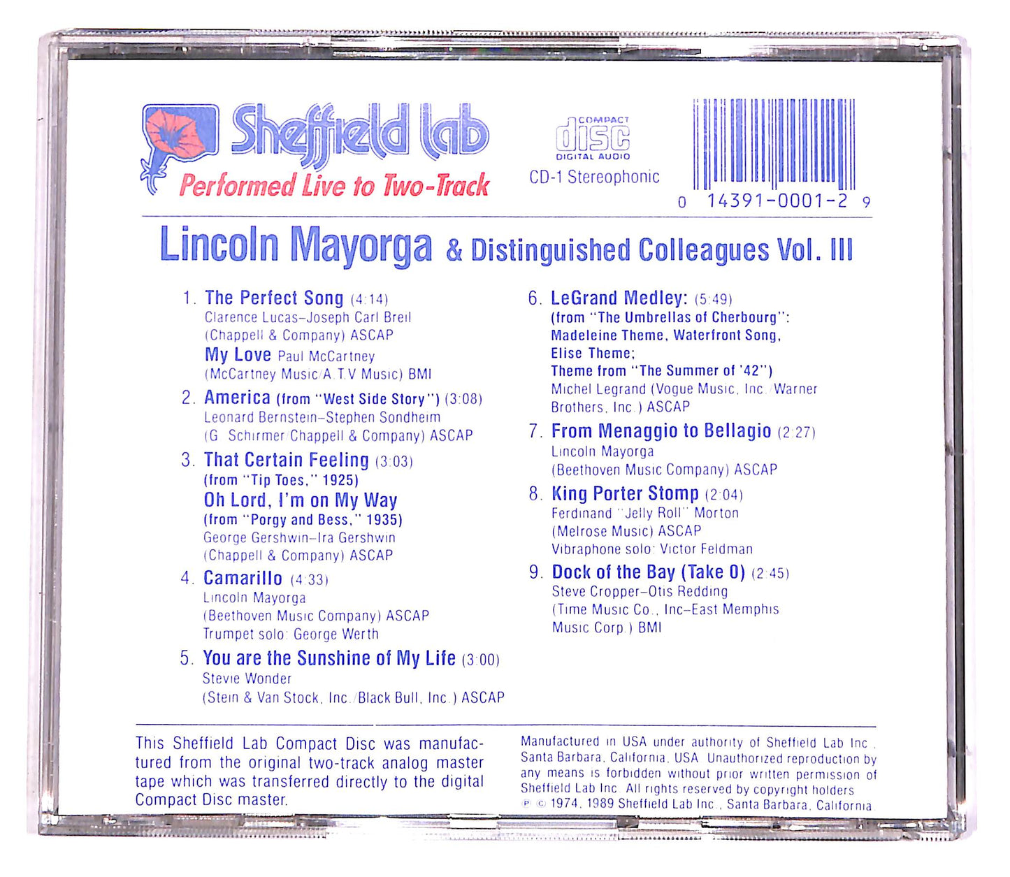 EBOND Lincoln Mayorga & Distinguished Colleagues - Volume III CD CD052002