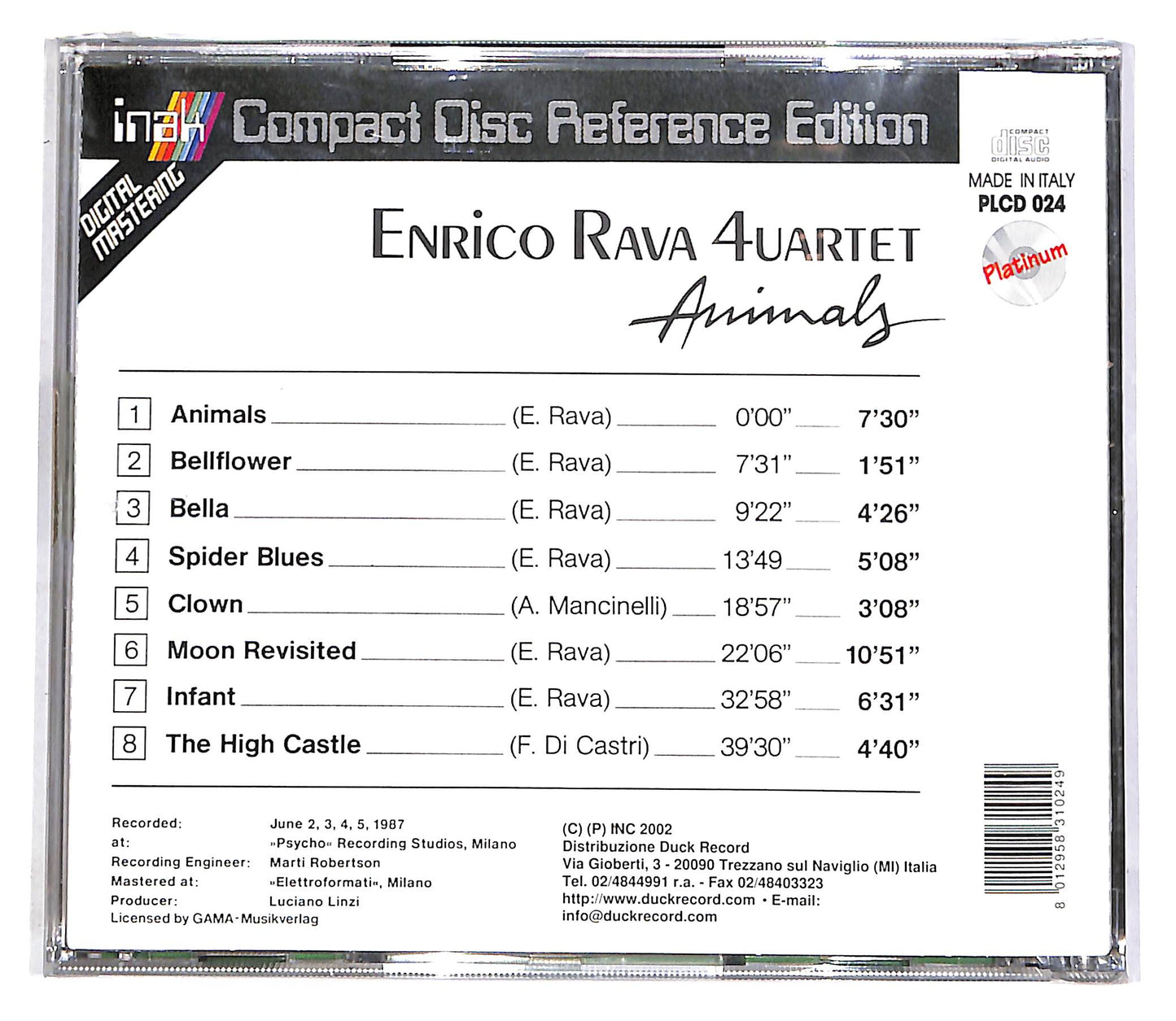 EBOND Enrico Rava 4uartet - Animals CD CD052077