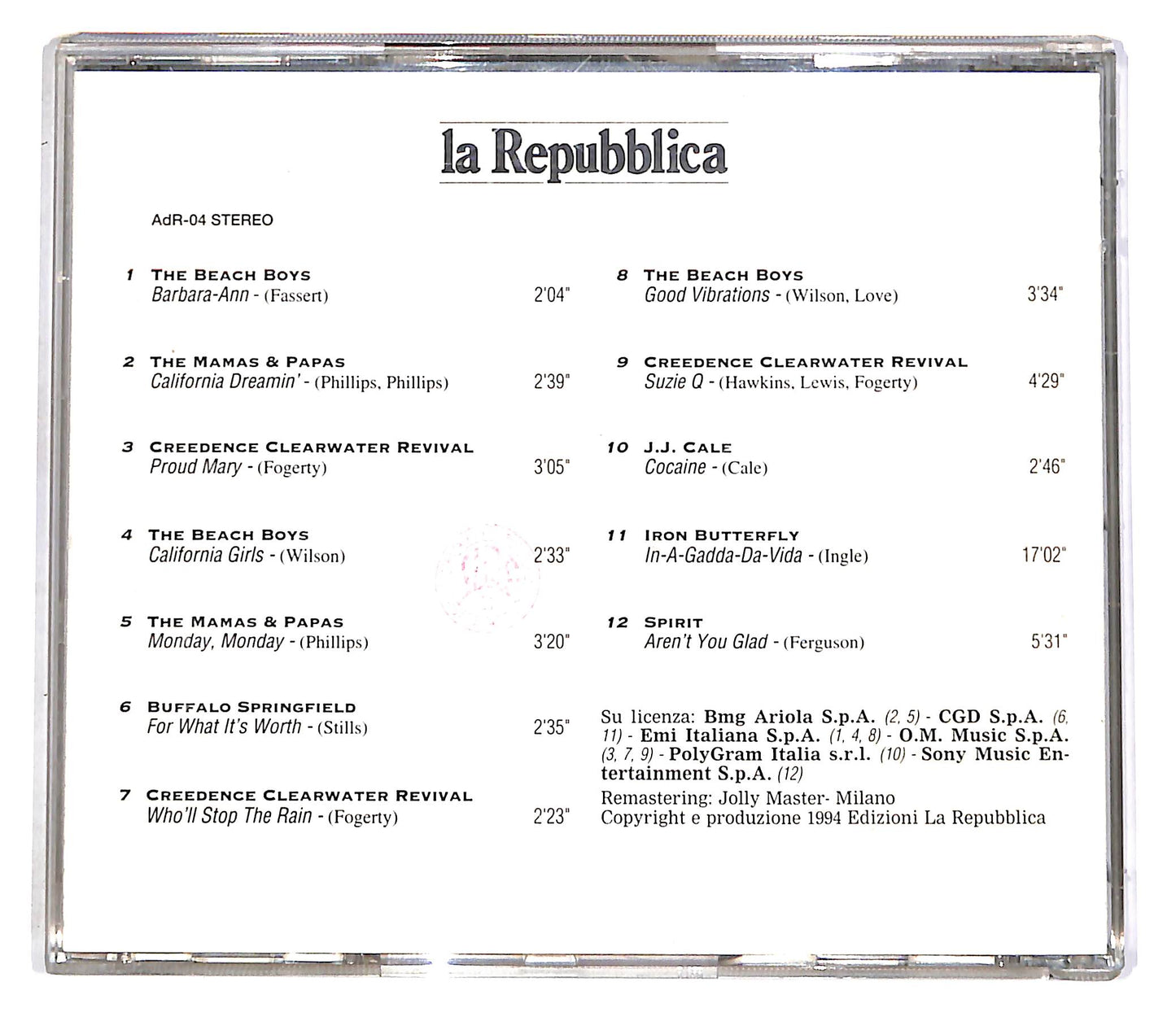 EBOND Various - Sognando La California EDITORIALE CD CD052132