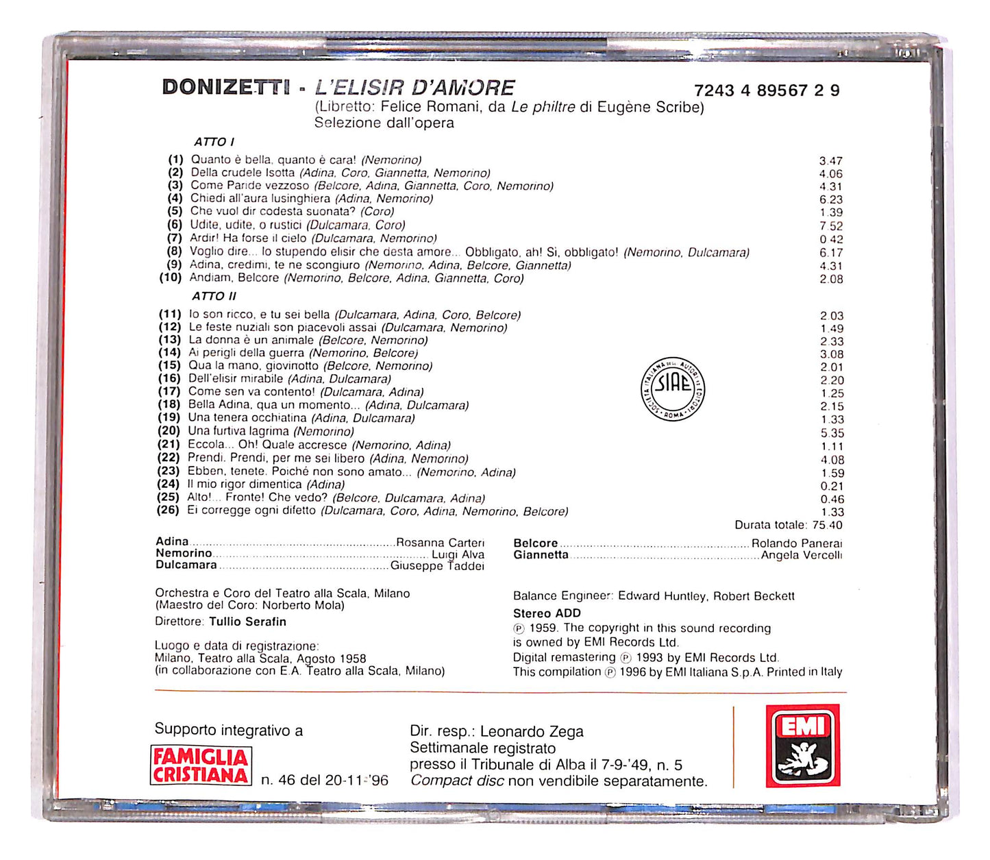 EBOND Donizetti - L'Elisir D'Amore - Le Pagine Piu Belle EDITORIALE CD CD052214
