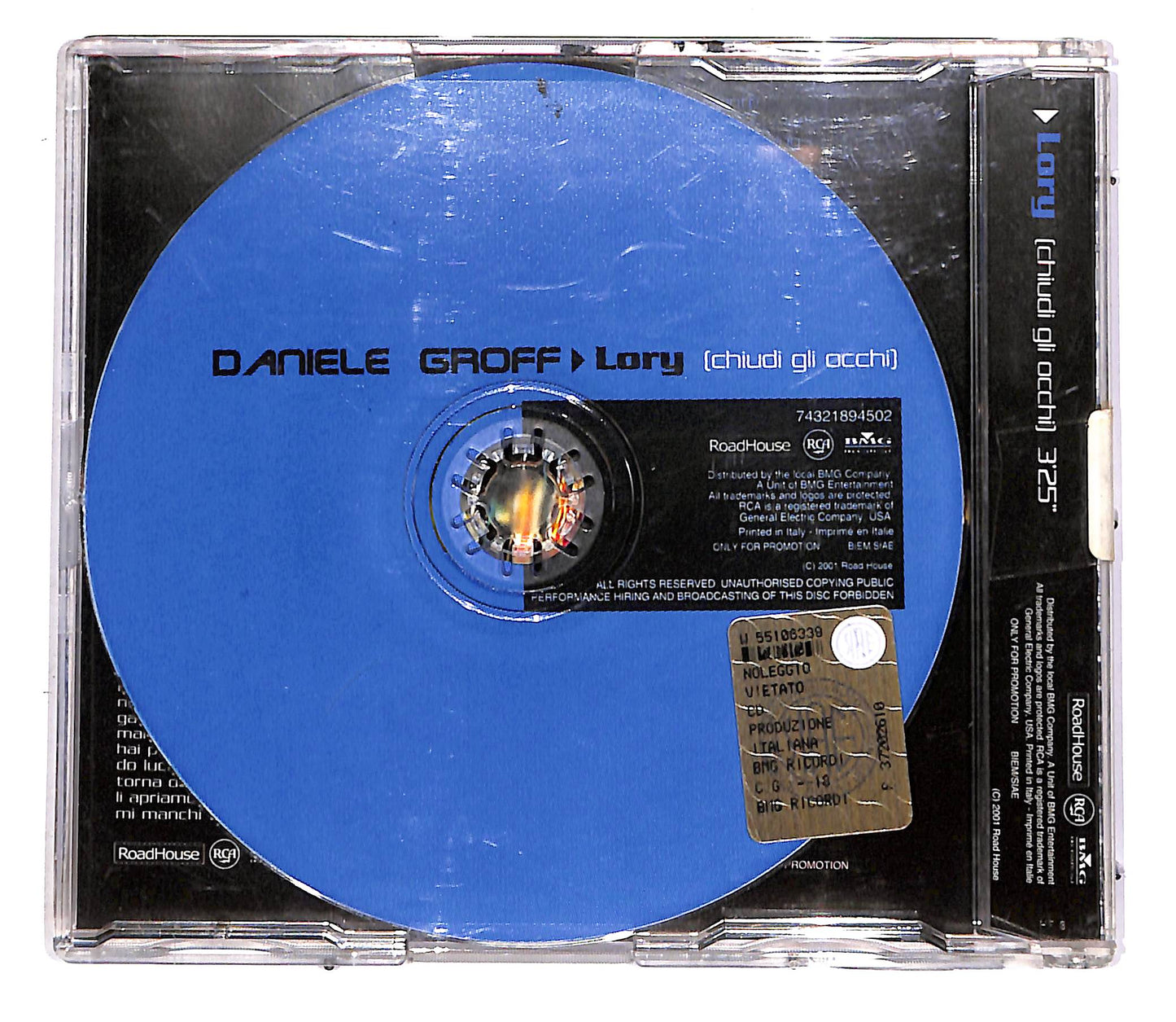 EBOND Daniele Groff - Lory (Chiudi Gli Occhi) PROMO CD CD052220