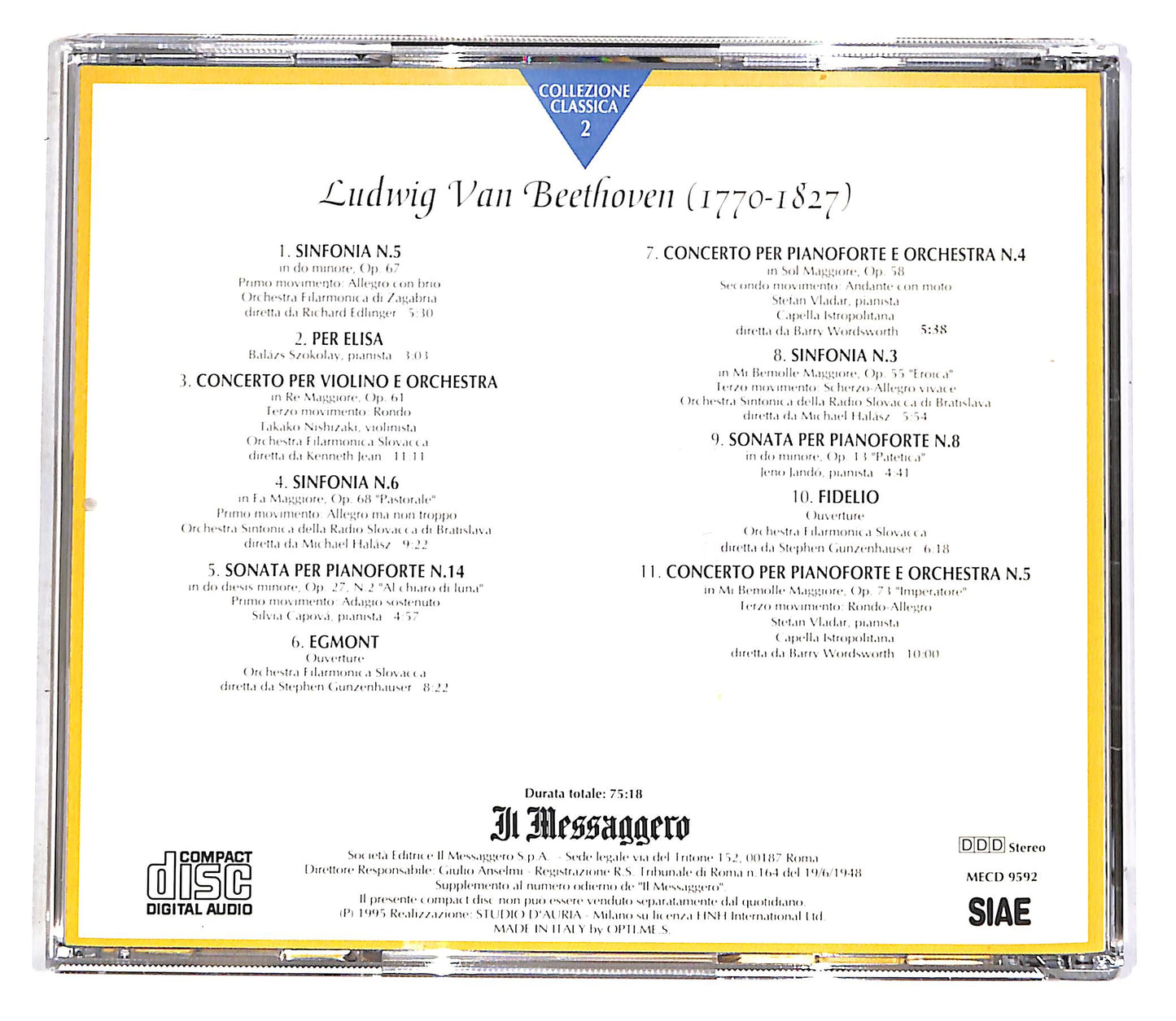 EBOND Various - Beethoven - Collezione Classica Vol.2 PROMO CD CD052245
