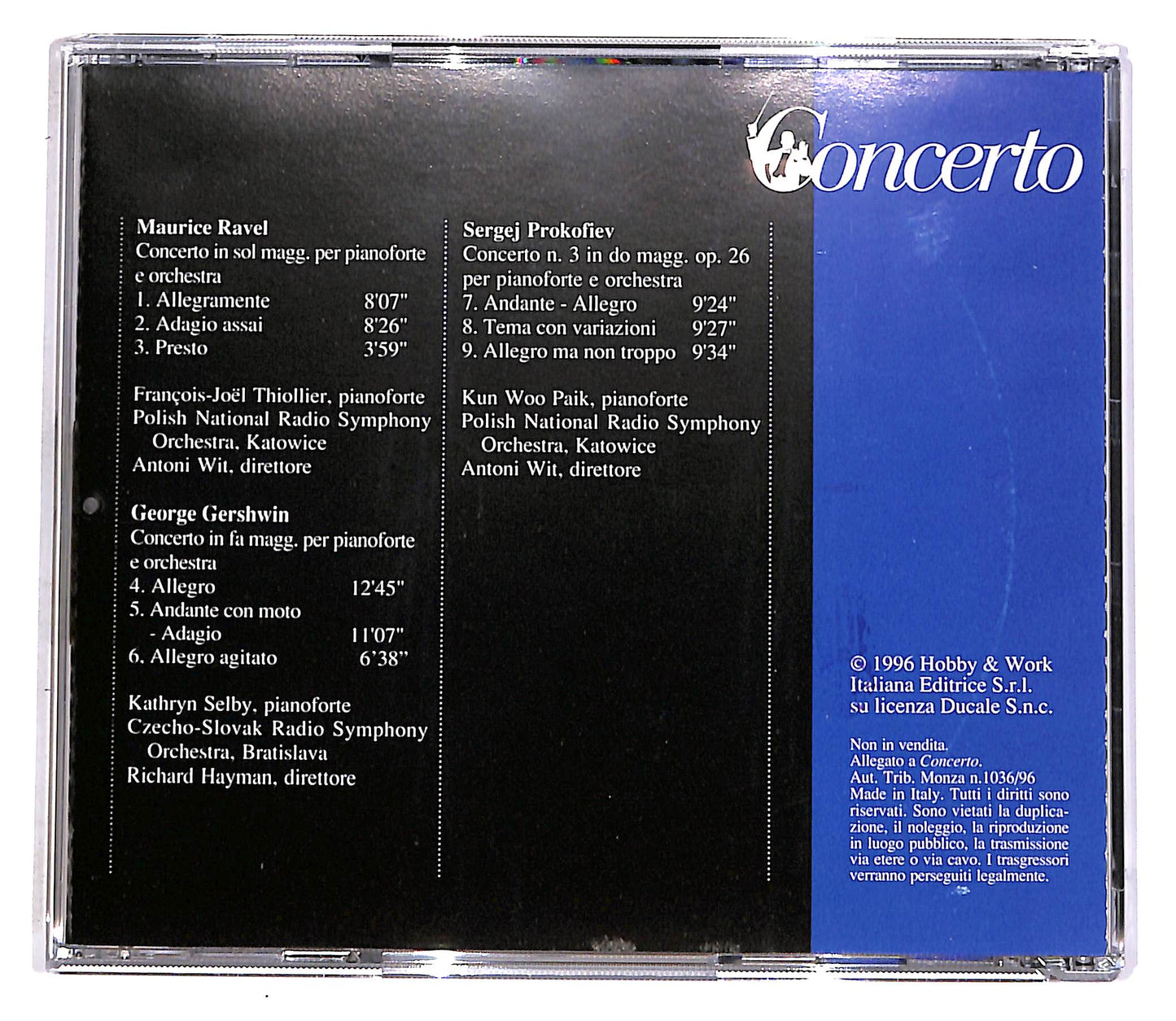 EBOND Ravel, Gershwin, Prokofiev EDITORIALE CD CD052304