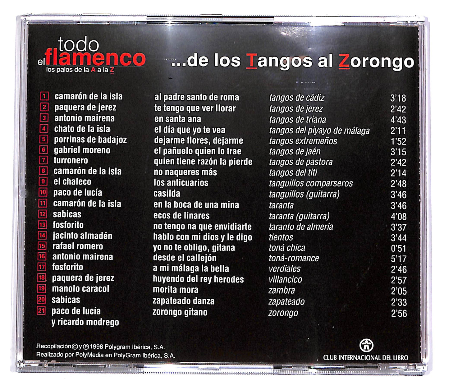 EBOND Various - ...De Los Tangos Al Zorongo EDITORIALE CD CD052359
