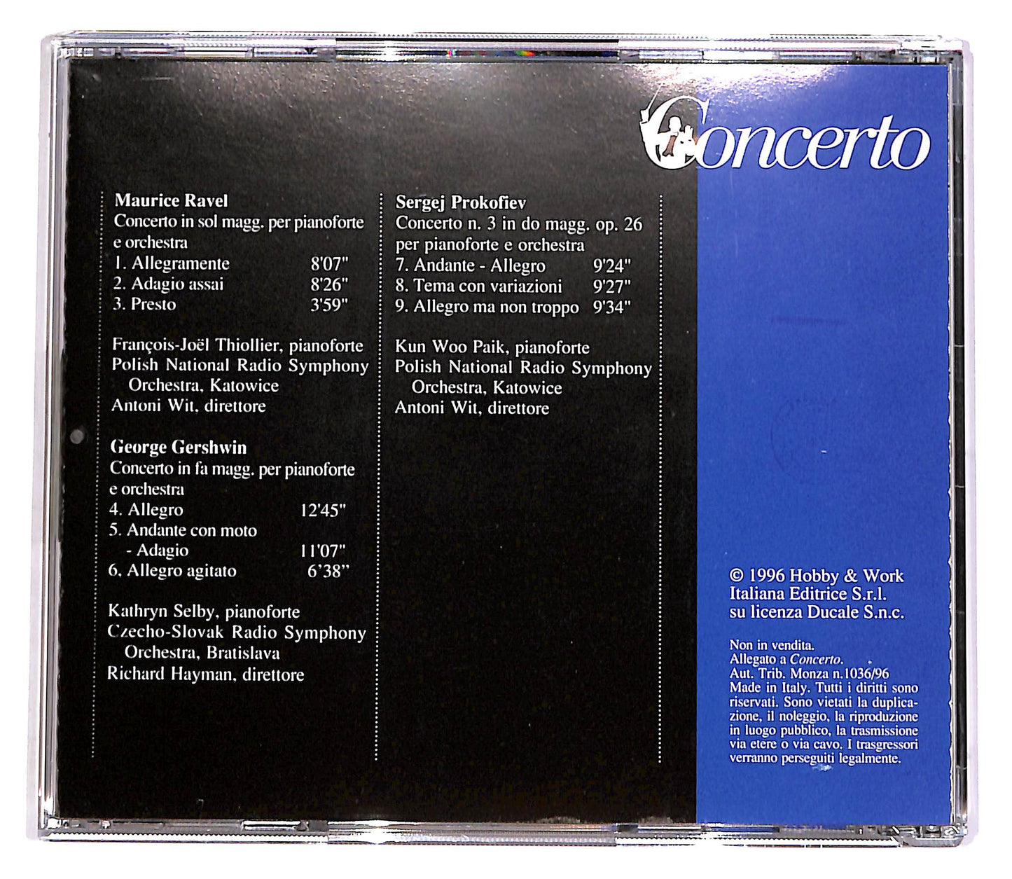 EBOND Ravel, Gershwin, Prokofiev EDITORIALE CD CD052415