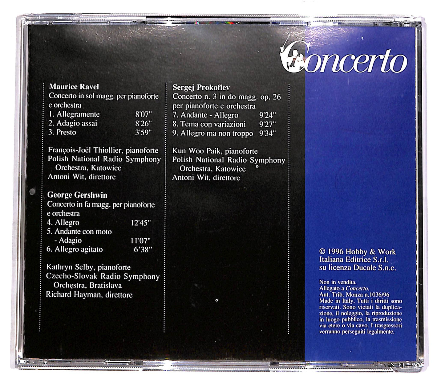 EBOND Ravel, Gershwin, Prokofiev EDITORIALE CD CD052603