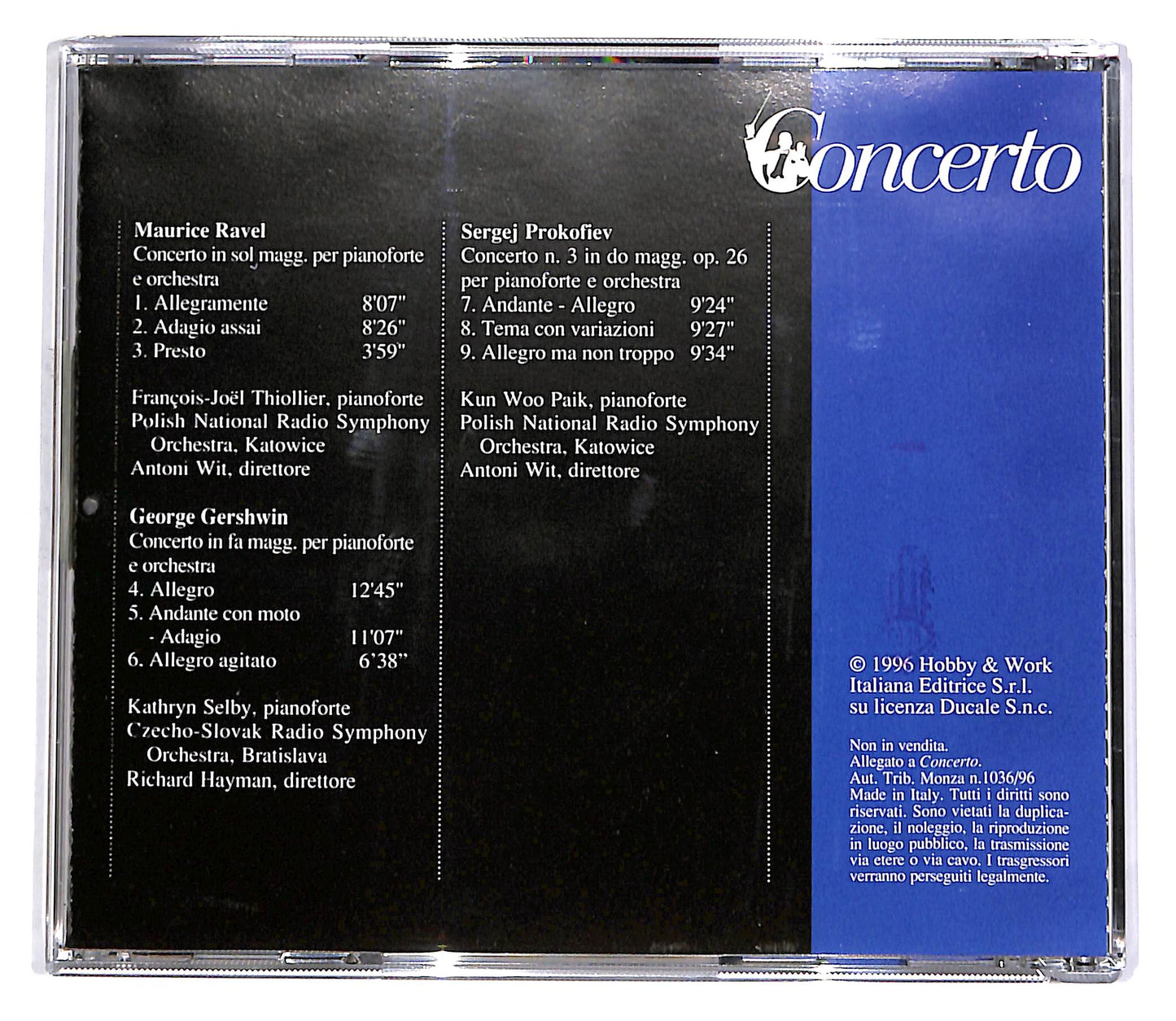 EBOND Ravel, Gershwin, Prokofiev EDITORIALE CD CD052705