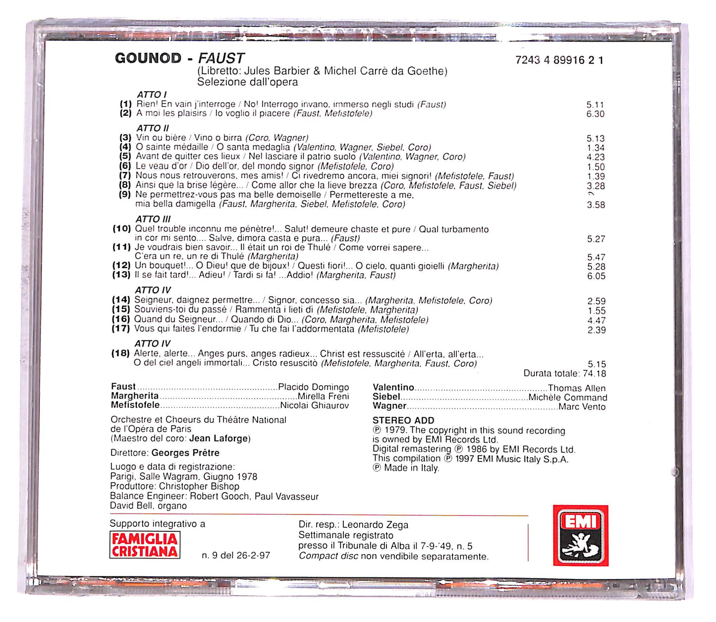 EBOND Gounod - Faust - Le Pagine Piu Belle - Pretre EDITORIALE CD CD052816